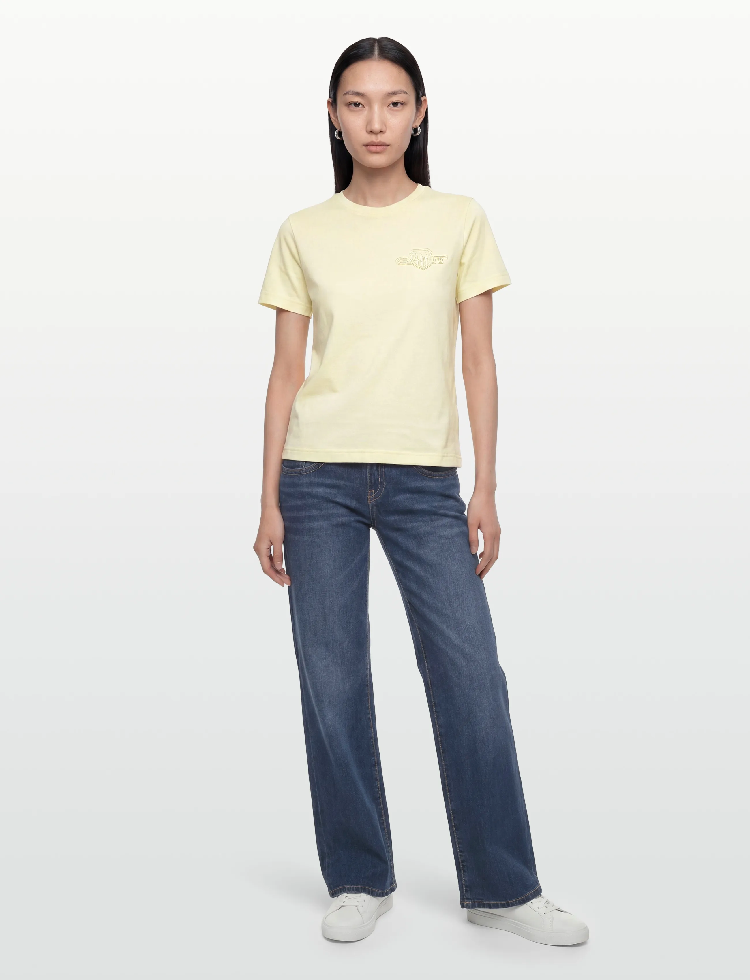 Gant REG TONAL SHIELD SS T-SHIRT - T-shirts - VANILLA YELLOW / yellow