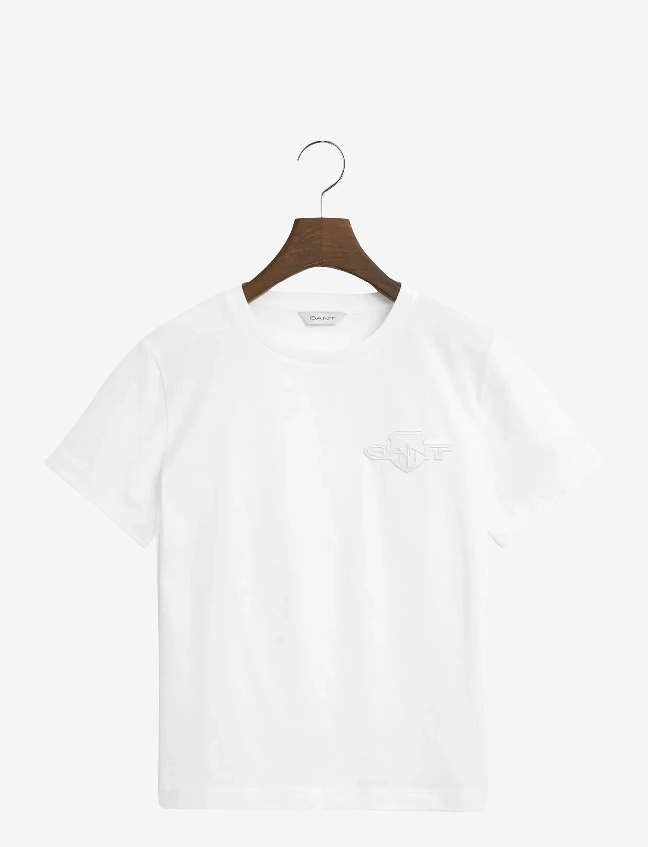 GANT - REG TONAL SHIELD SS T-SHIRT - t-shirts - white - 1