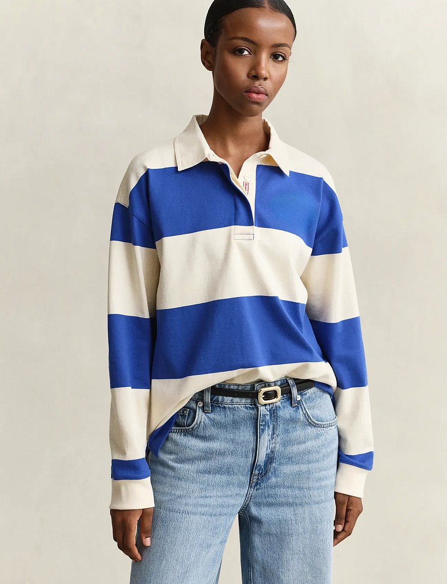 Gant - STRIPED COTTON HEAVY RUGGER - modetrender - royal blue - 0