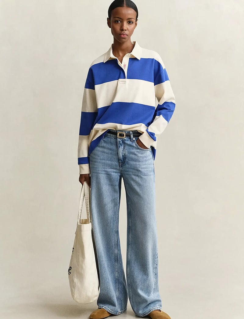 GANT - STRIPED COTTON HEAVY RUGGER - dressipluusid - royal blue - 4