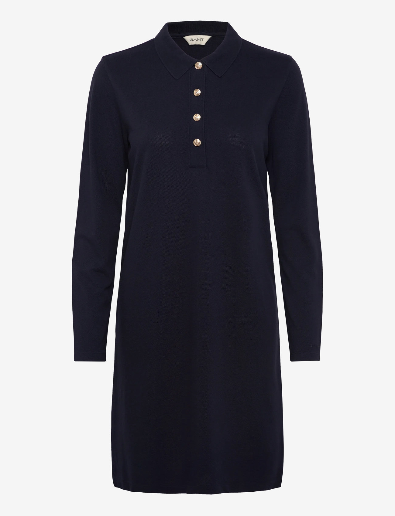 GANT - REG LS PIQUE POLO DRESS - evening blue - 0