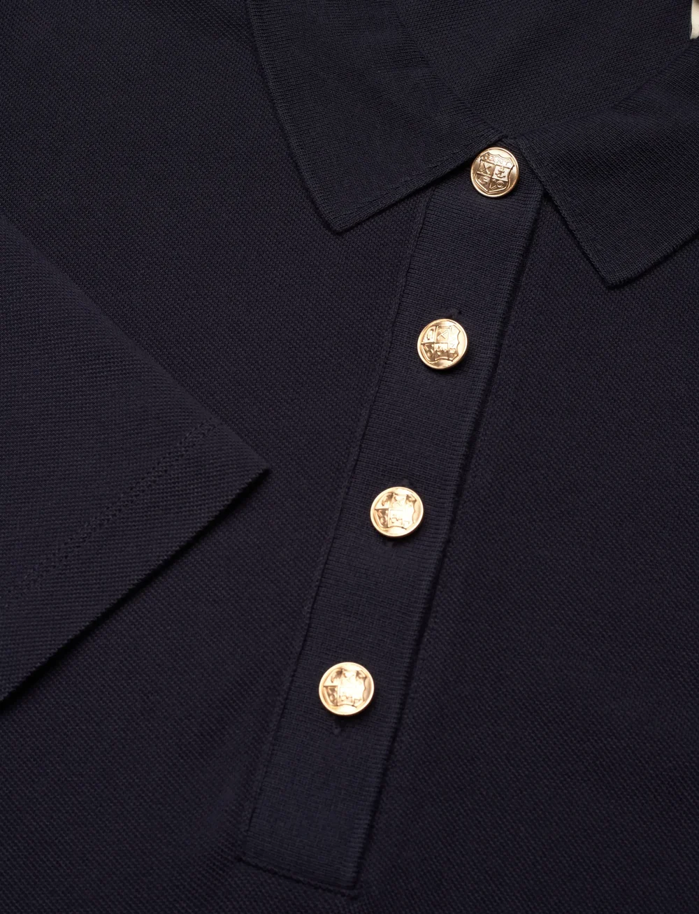 GANT - REG LS PIQUE POLO DRESS - hemdkleider - evening blue - 2