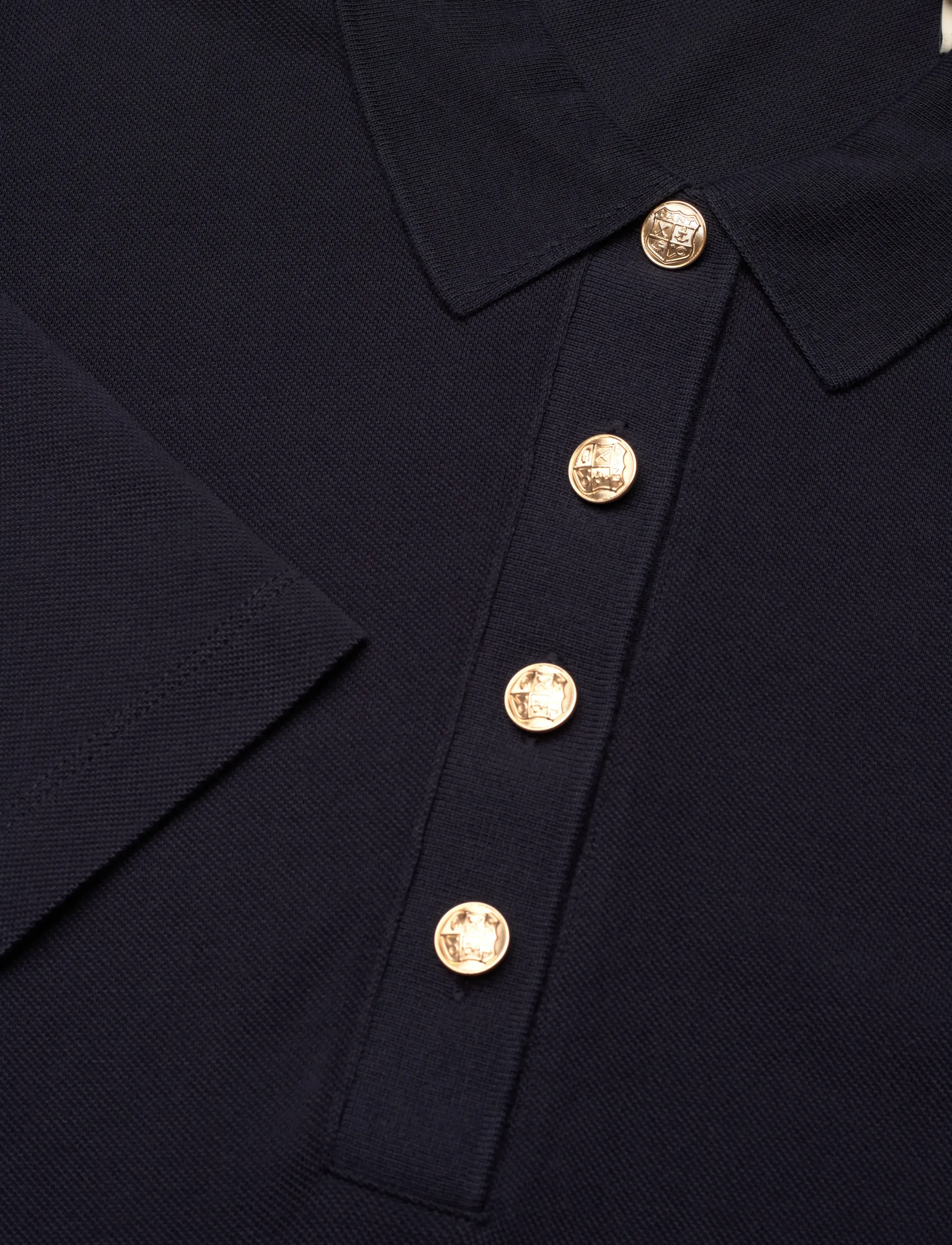 GANT - REG LS PIQUE POLO DRESS - evening blue - 2
