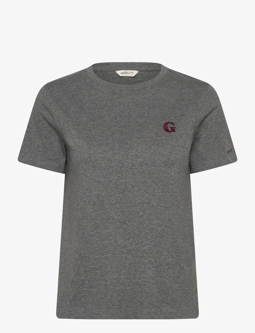 GANT - REG G BADGE SS T-SHIRT - t-shirts - charcoal melange - 0