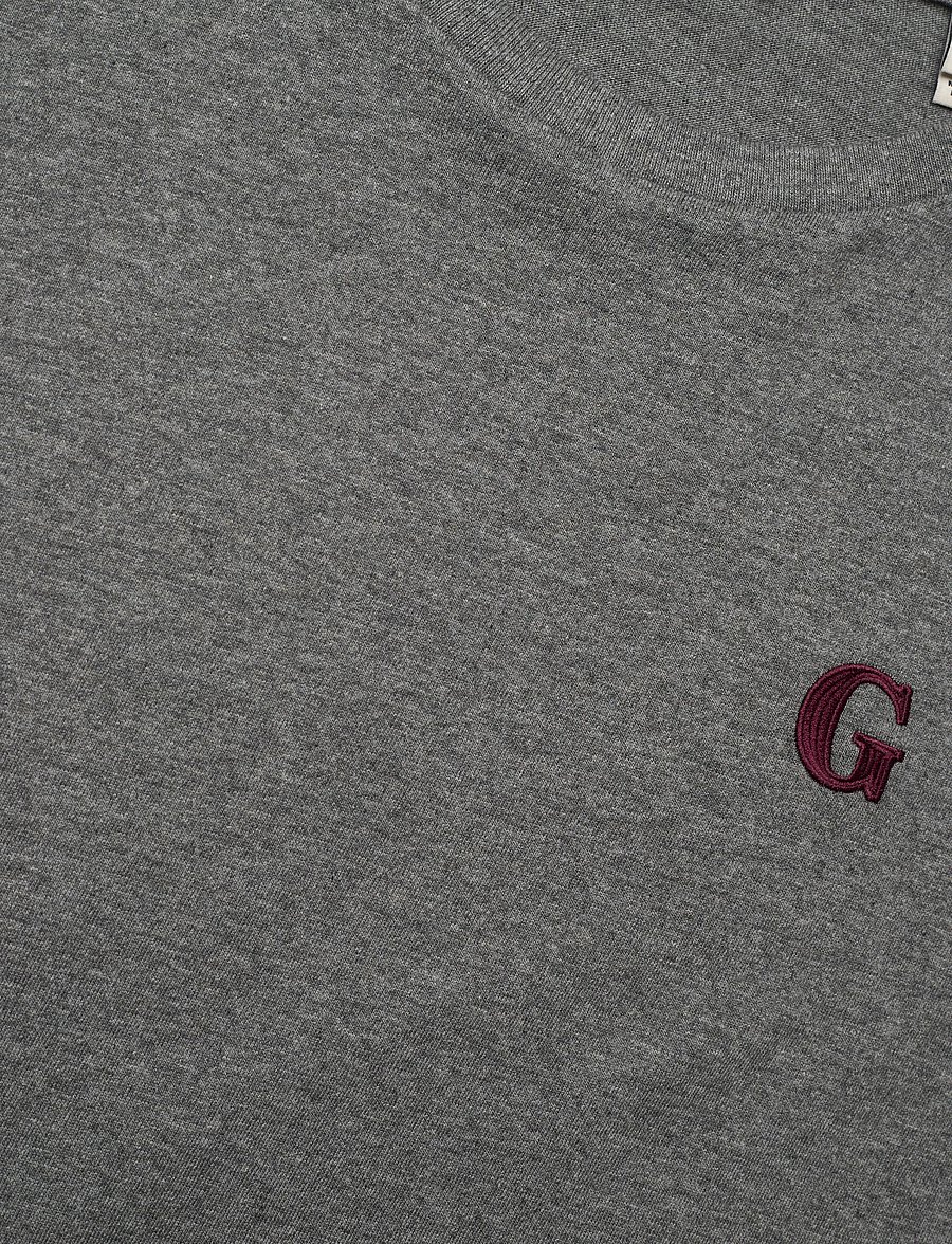Gant - REG G BADGE SS T-SHIRT - marškinėliai - charcoal melange - 2