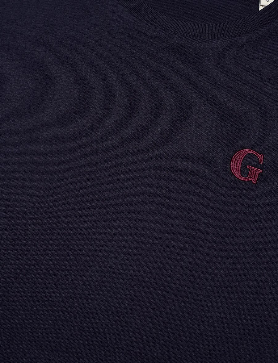 Gant - REG G BADGE SS T-SHIRT - marškinėliai - evening blue - 2