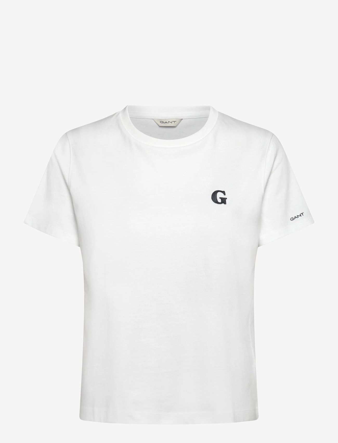 GANT - REG G BADGE SS T-SHIRT - t-shirts - white - 0