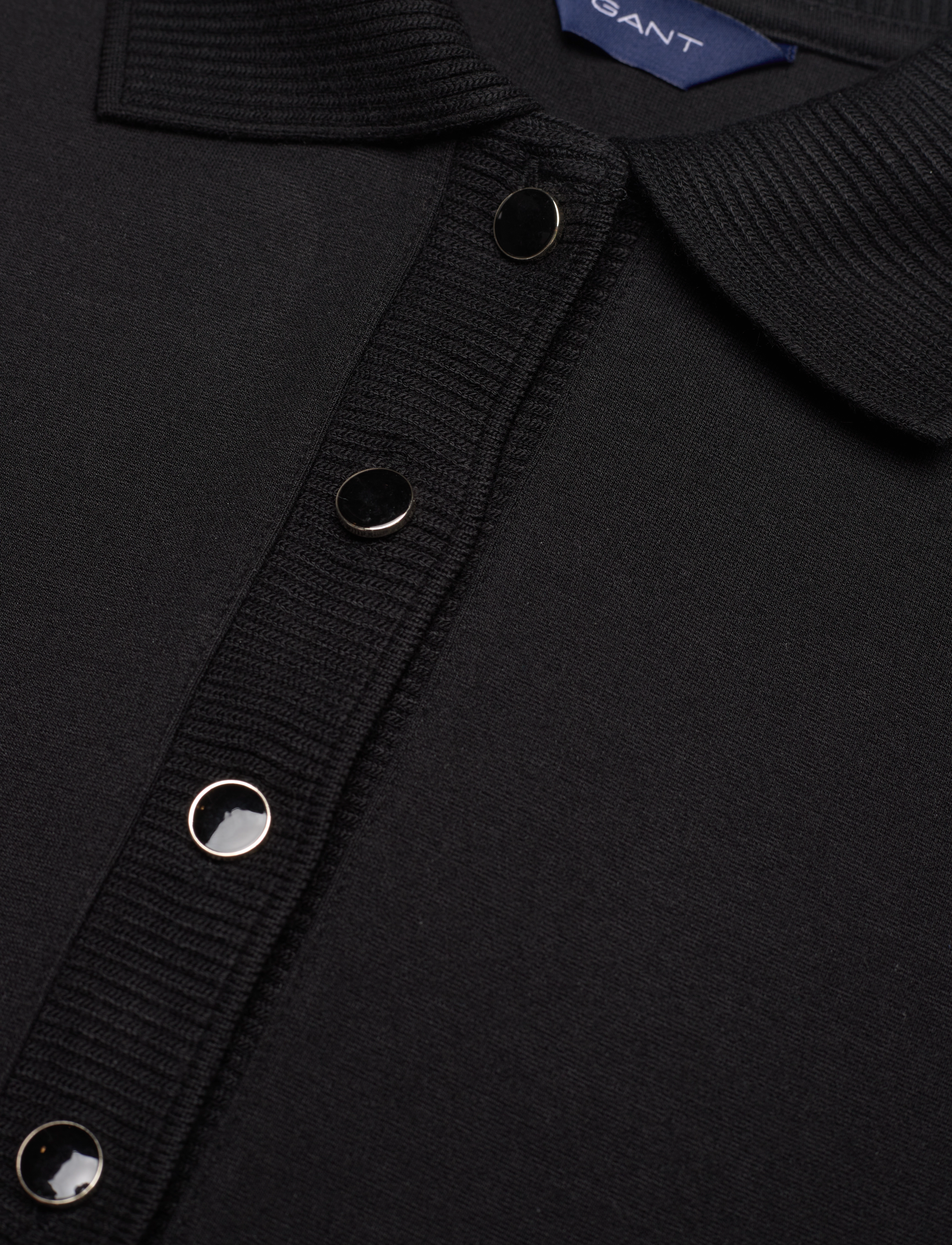 GANT - D1. JERSEY POLO DRESS - ebony black - 2