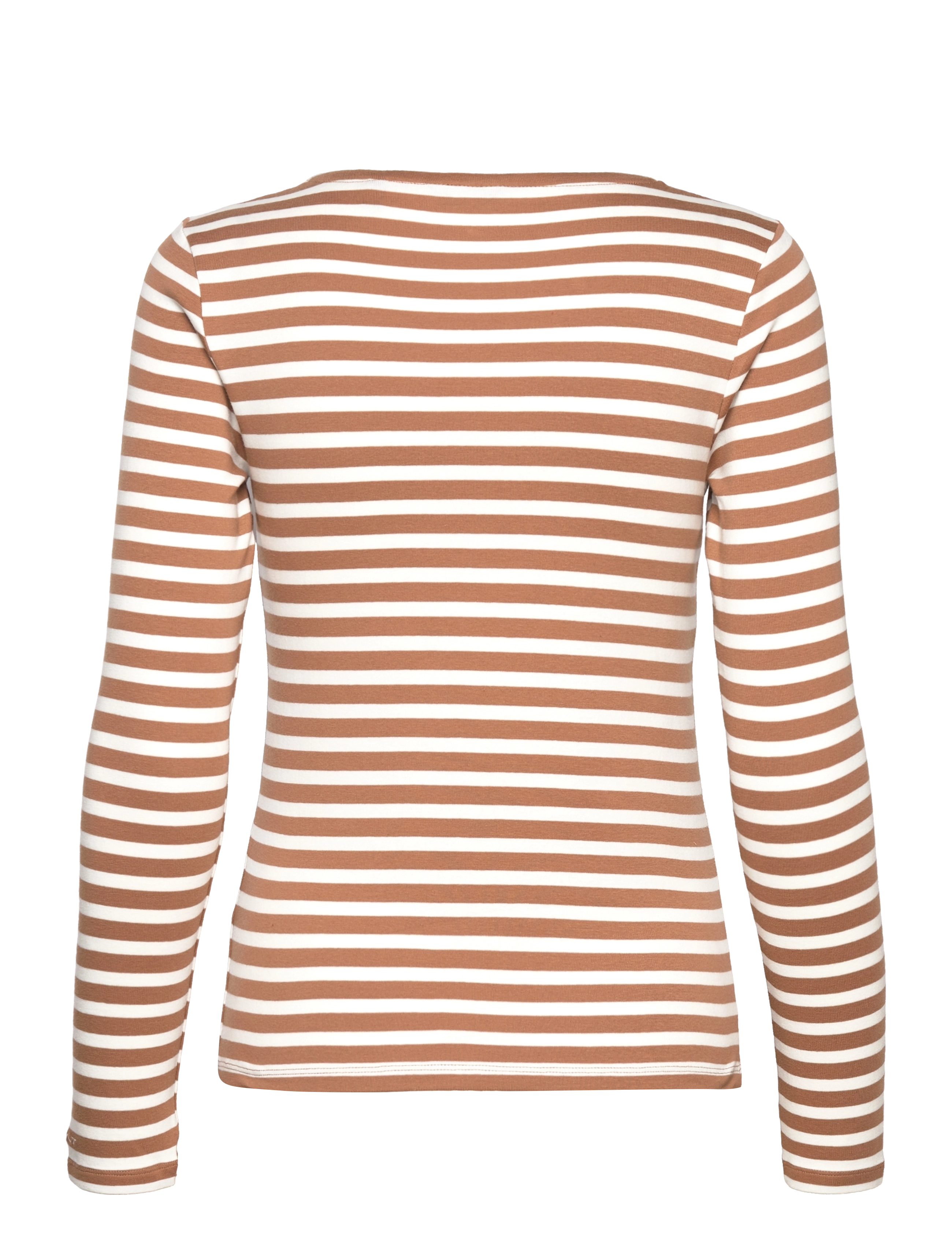 GANT - 1X1 RIB LS T-SHIRT - roasted walnut - 1