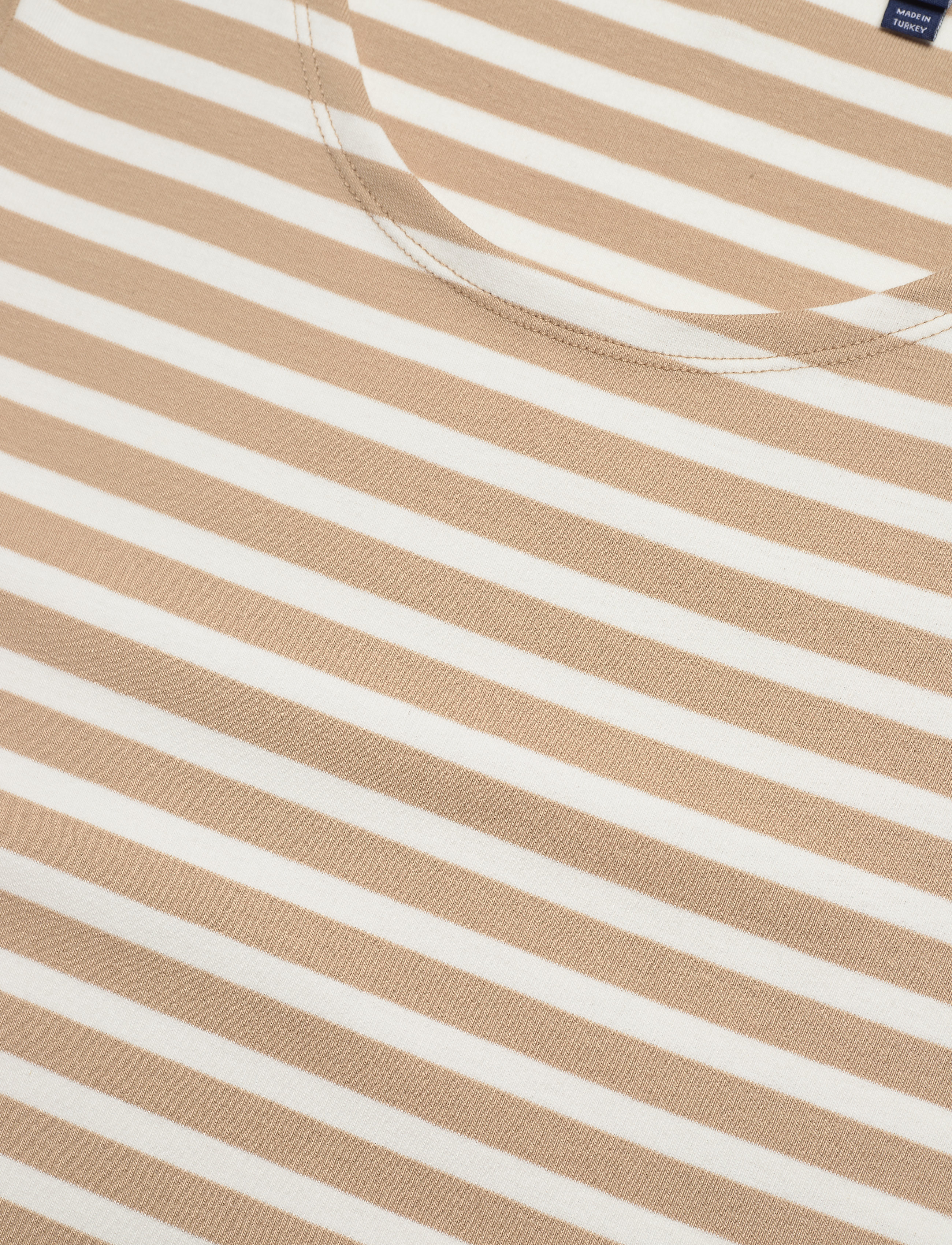 GANT - STRIPED 1X1 RIB LSS T-SHIRT - dark khaki - 2