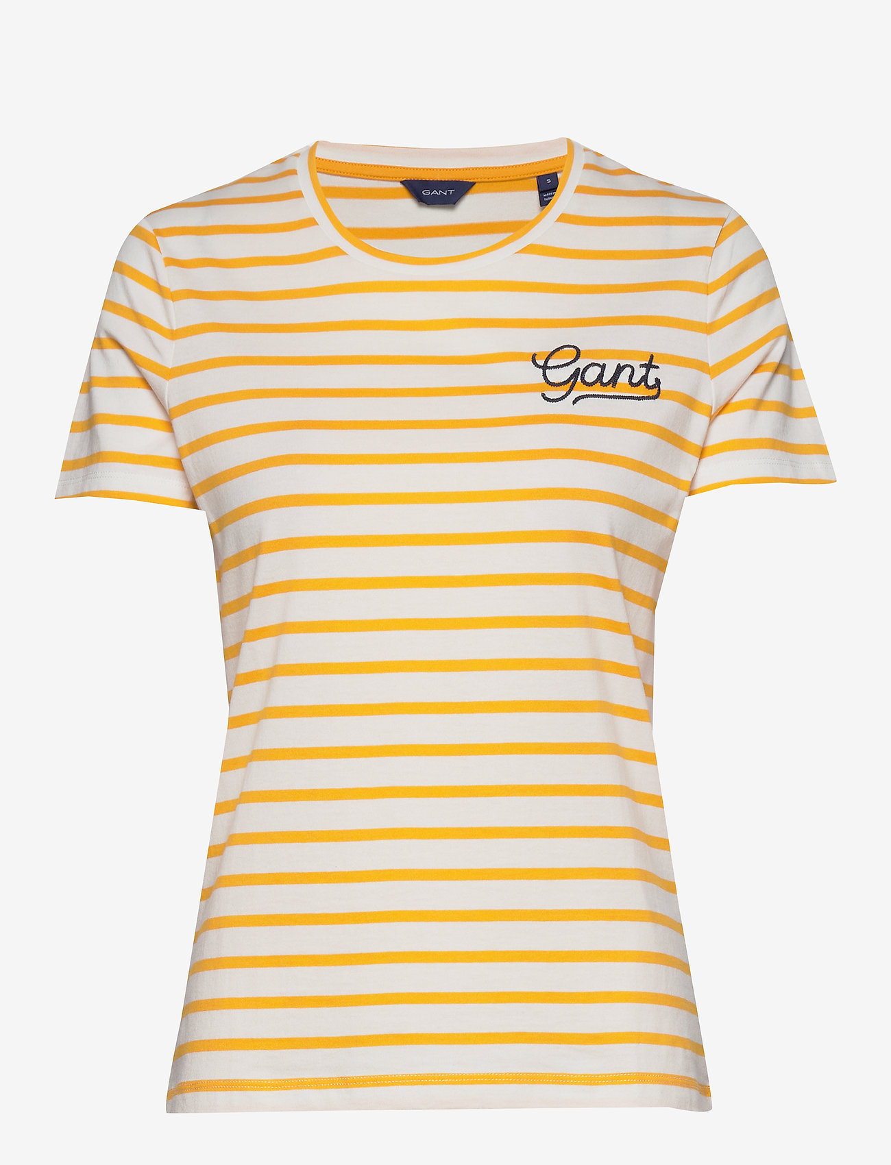 GANT - D1. BRETON STRIPE SS T-SHIRT - warm sun - 0