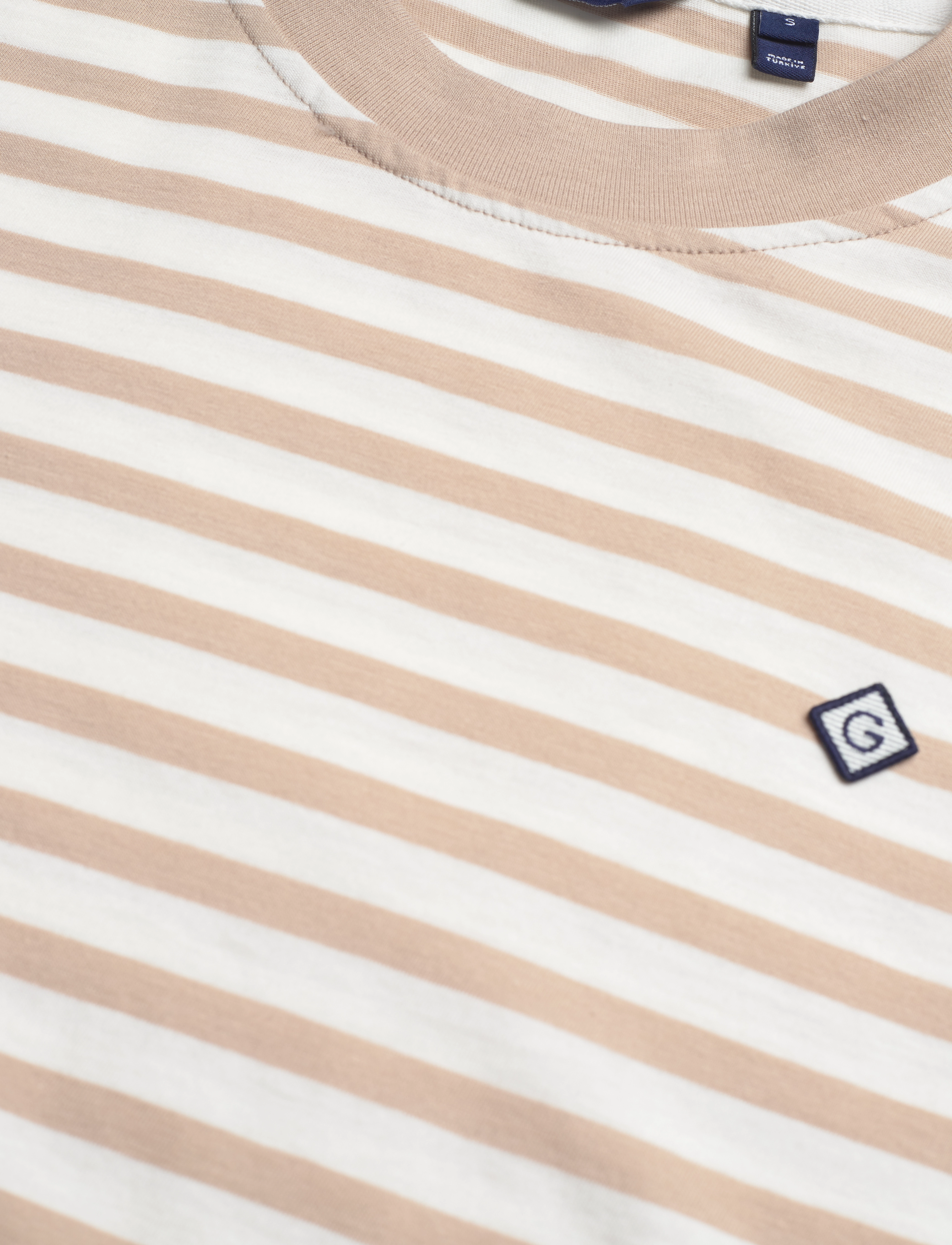 GANT - D1. ICON G STRIPED SS T-SHIRT - dry sand - 2