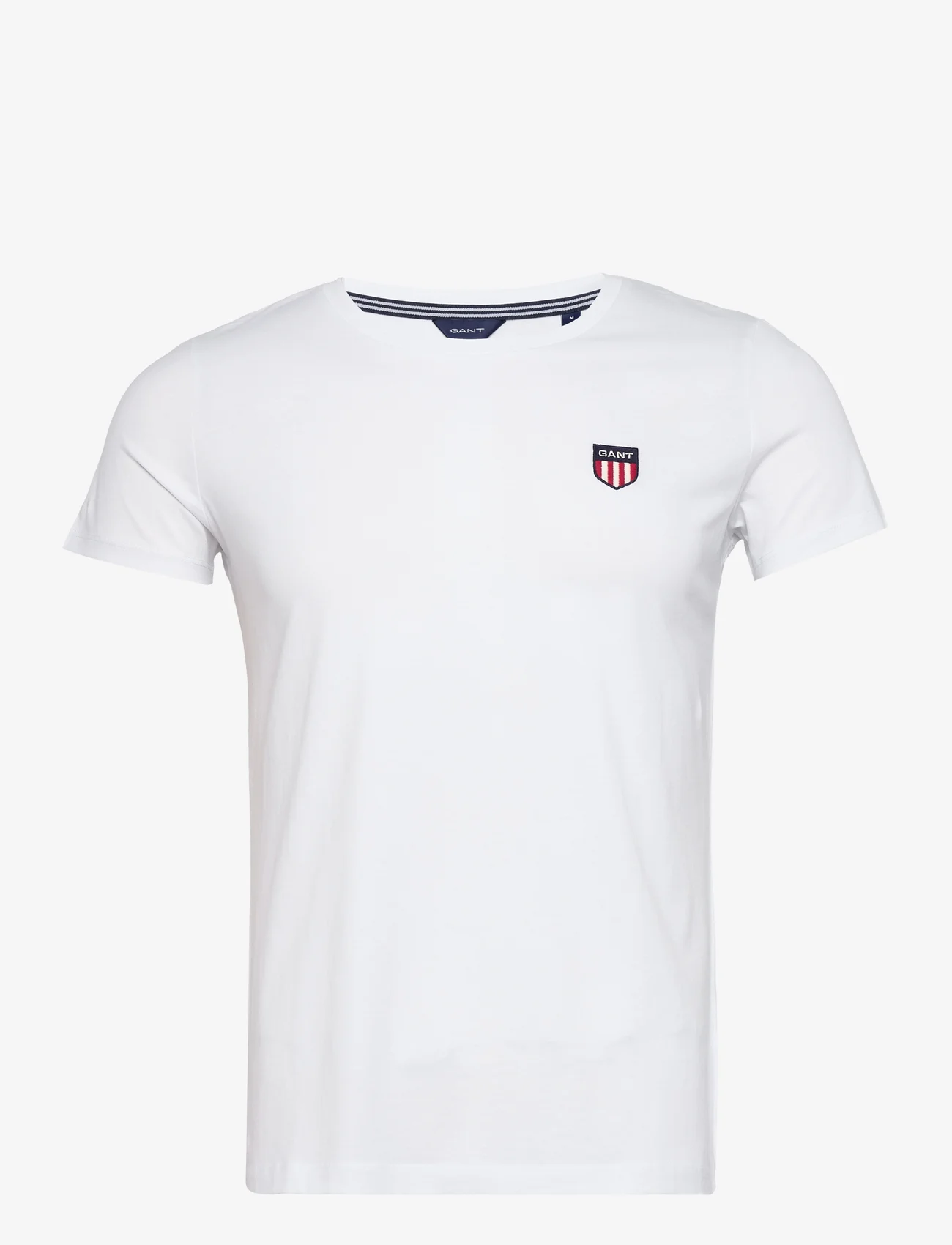 GANT - REG RETRO SHIELD SS T-SHIRT - t-shirts - white - 0