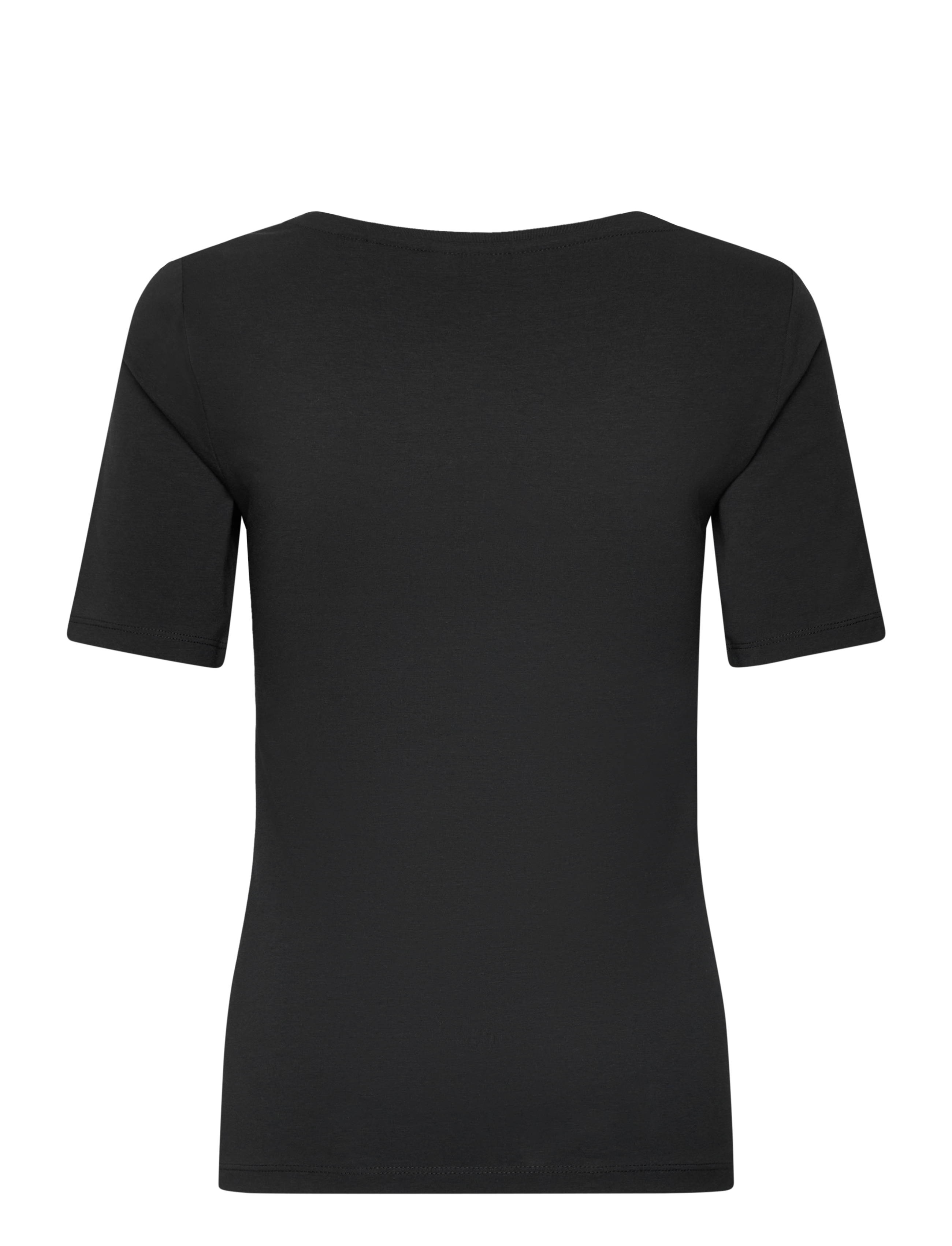 Gant - SLIM COT/ELA SS SCOOP NECK TOP - black - 2