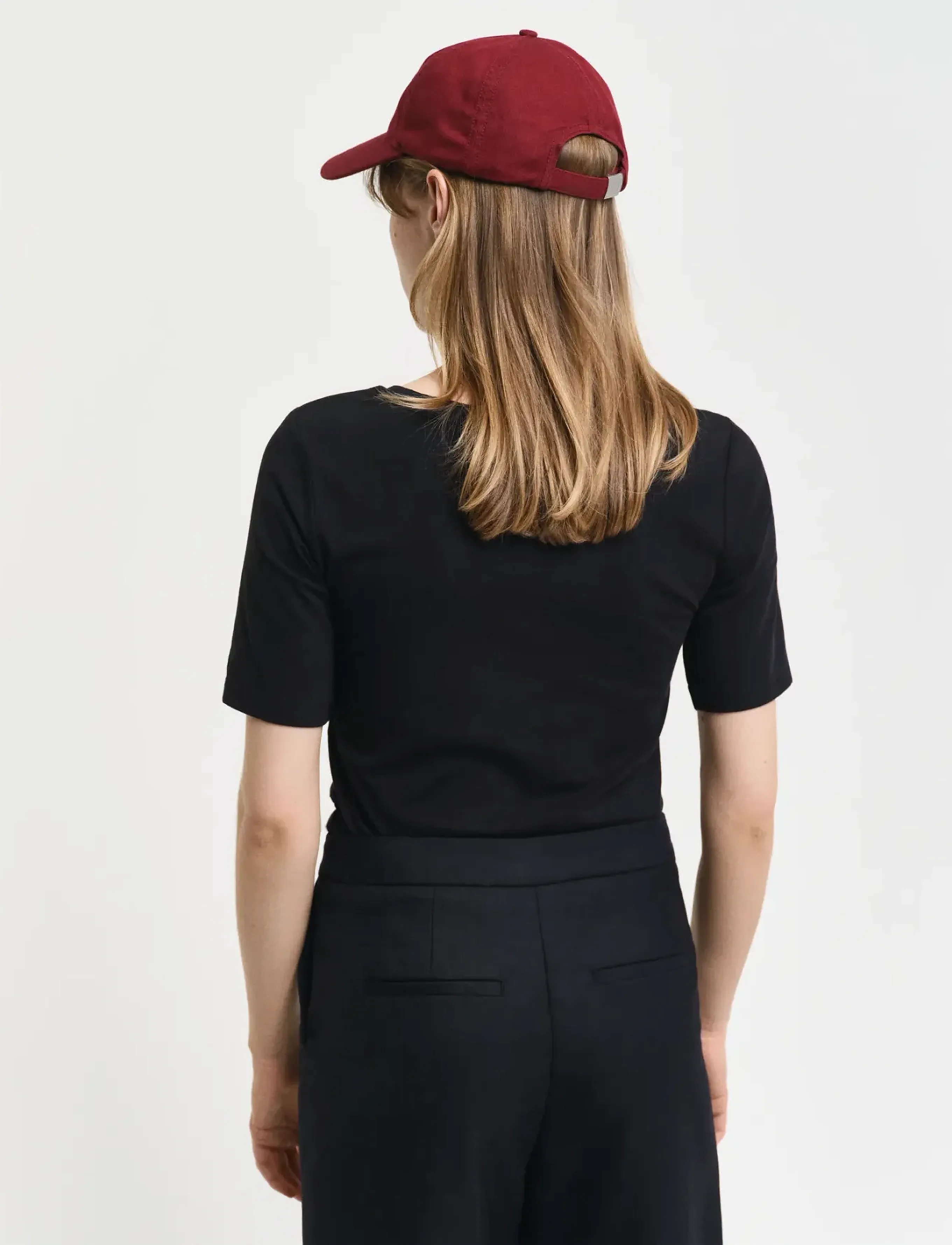 Gant - SLIM COT/ELA SS SCOOP NECK TOP - black - 3