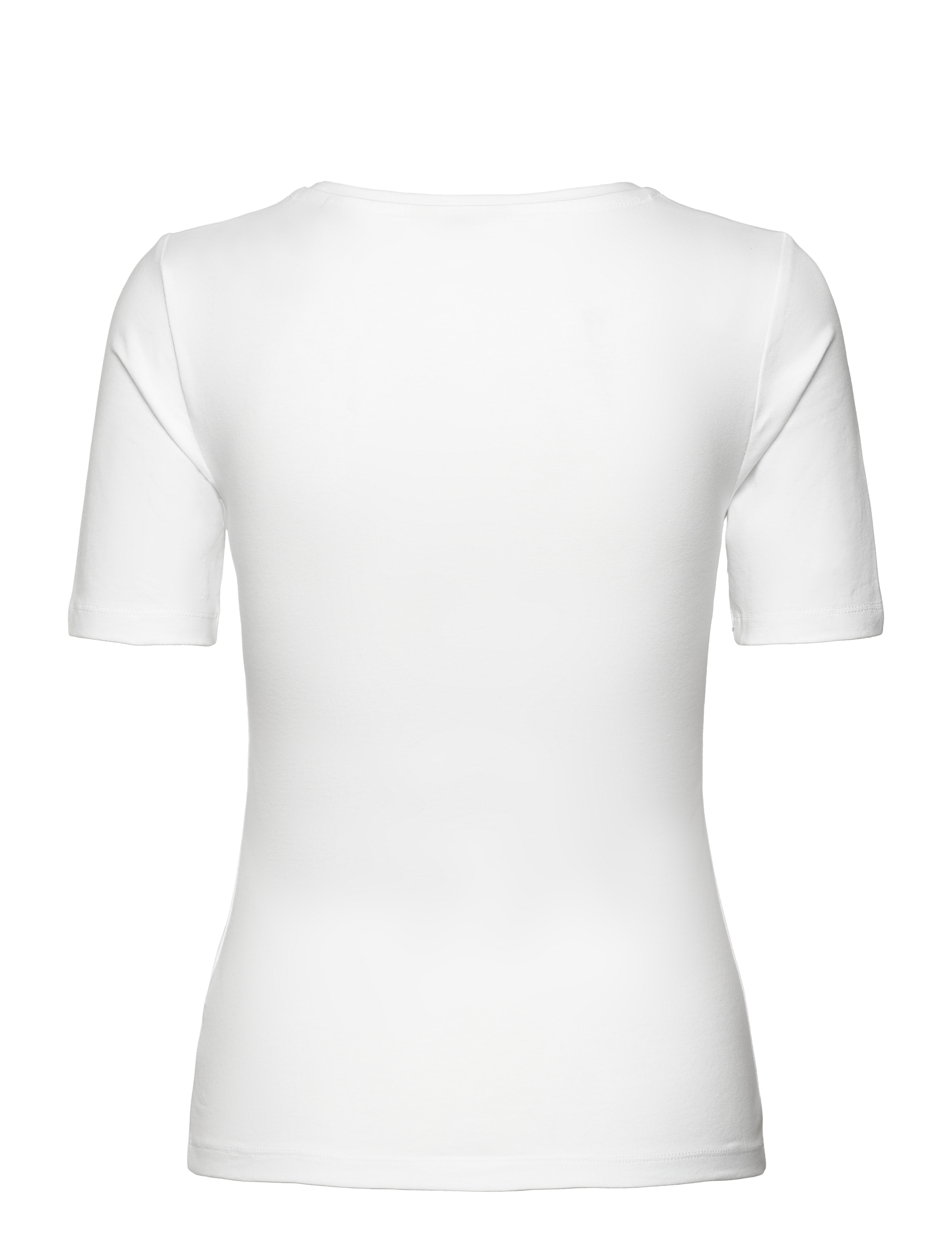 Gant - SLIM COT/ELA SS SCOOP NECK TOP - white - 2