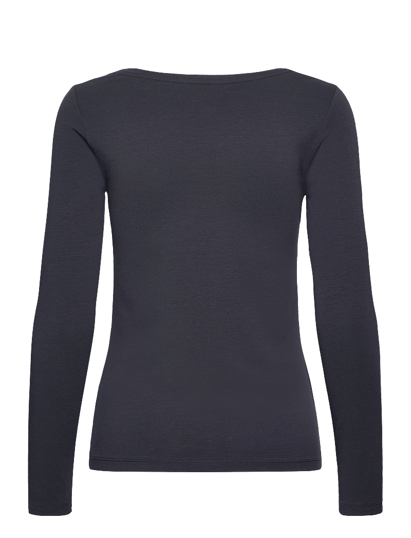 GANT - SLIM COT/ELA LS SCOOP NECK TOP - langärmlige tops - evening blue - 1