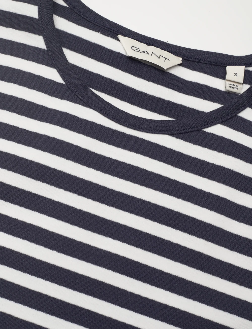 GANT - SLIM STRIPED 1X1 RIBBED SS T-SHIRT - t-krekli - evening blue - 2