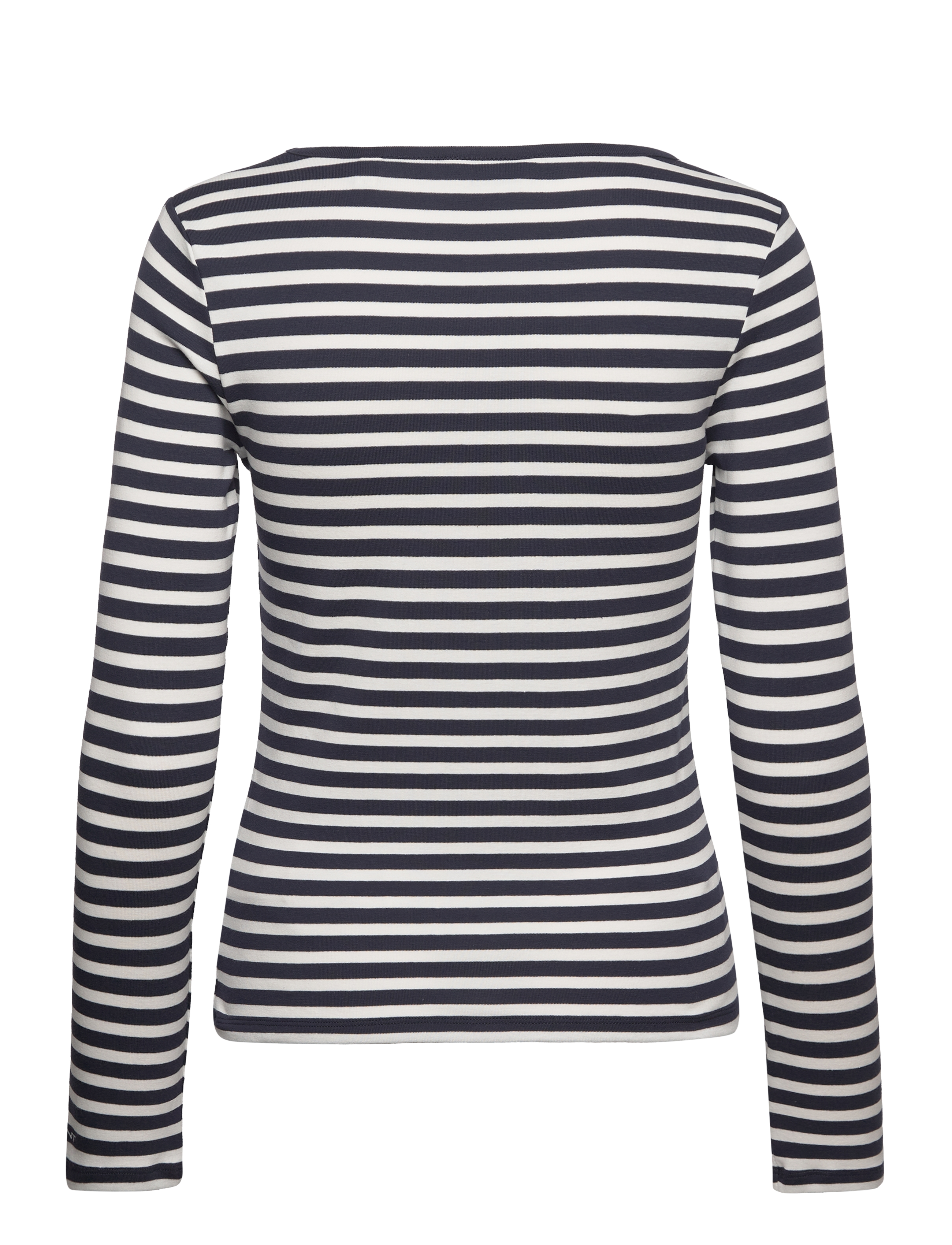 GANT - SLIM STRIPED RIBBED LS T-SHIRT - evening blue - 2