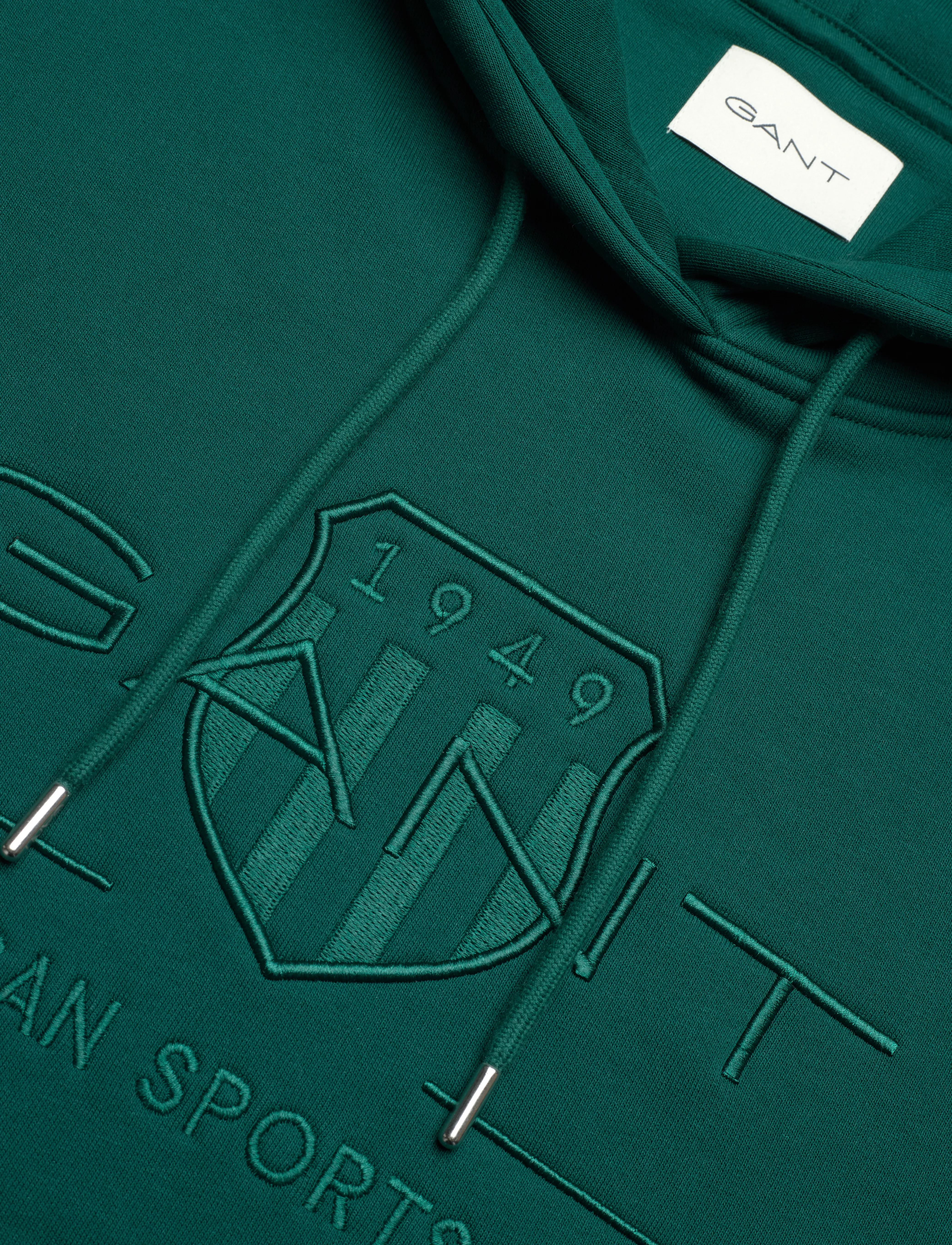 Gant - REG TONAL SHIELD HOODIE - kapuzenpullover - deep forest - 2