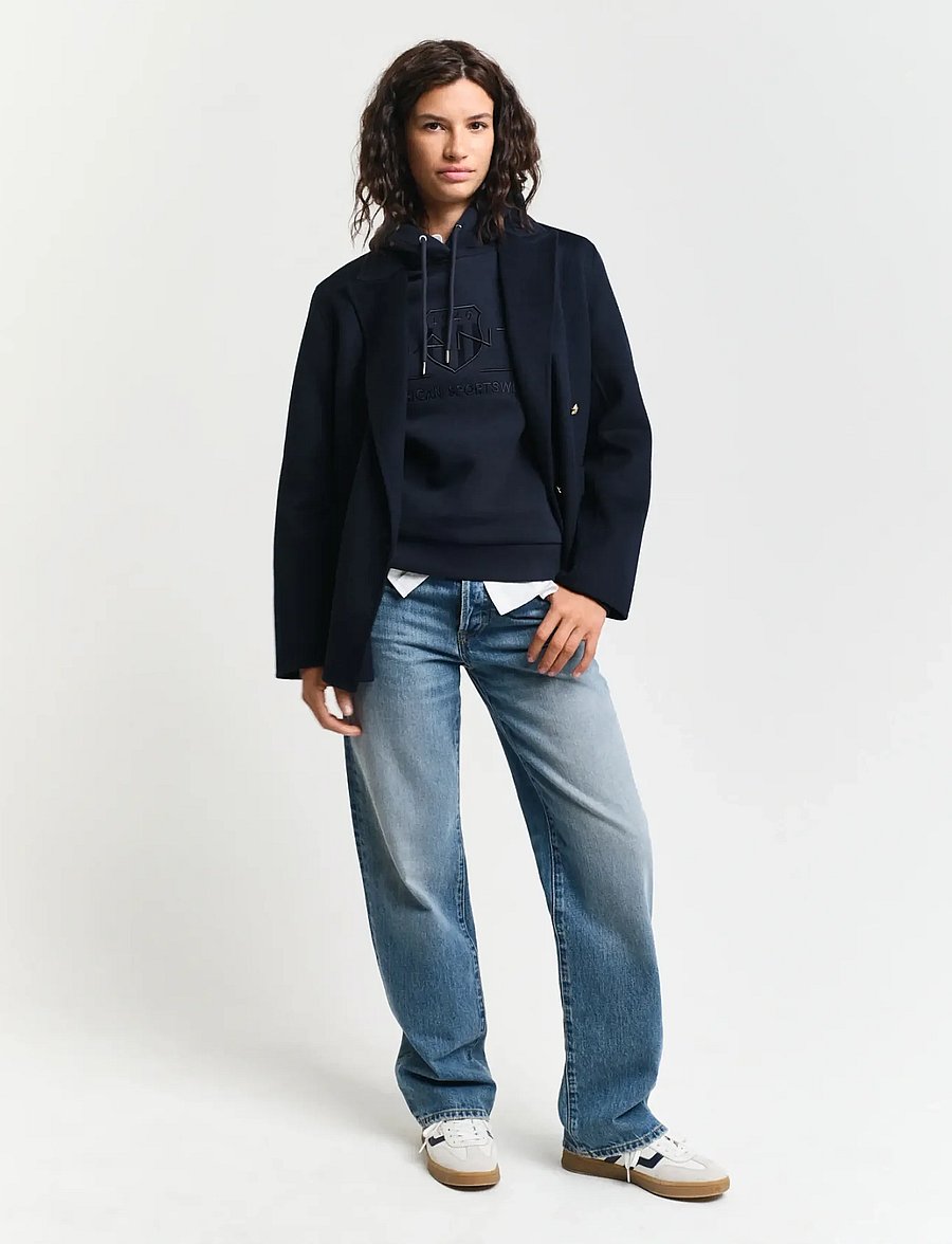 Gant - REG TONAL SHIELD HOODIE - hoodies - evening blue - 5