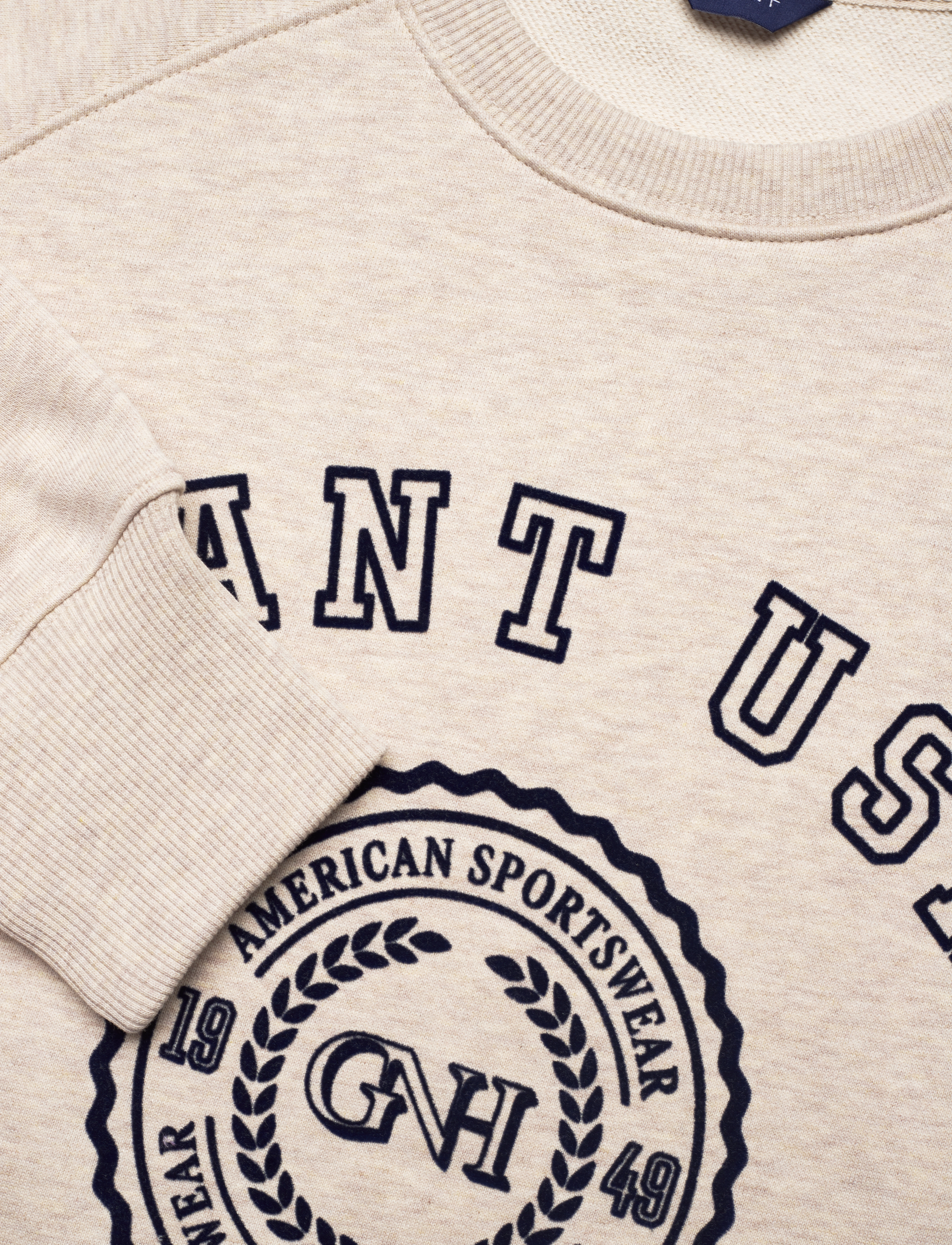 GANT - GANT USA OVERSIZED C-NECK SWEAT - light beige melange - 2