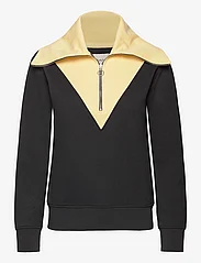 GANT - REG HALF ZIP COLOR BLOCK SWEAT - sweatshirts - ebony black - 0