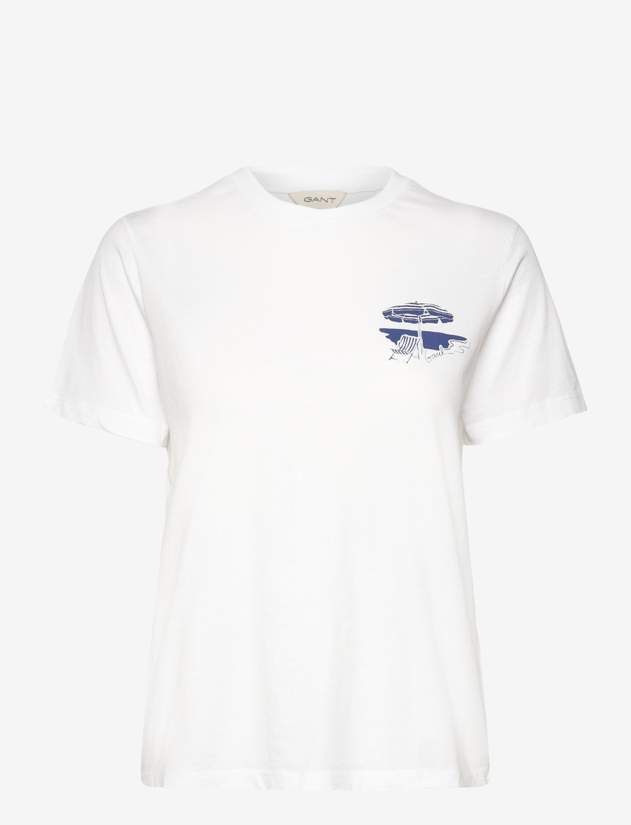 GANT - REG GRAPHIC SS T-SHIRT - t-shirts - white - 1