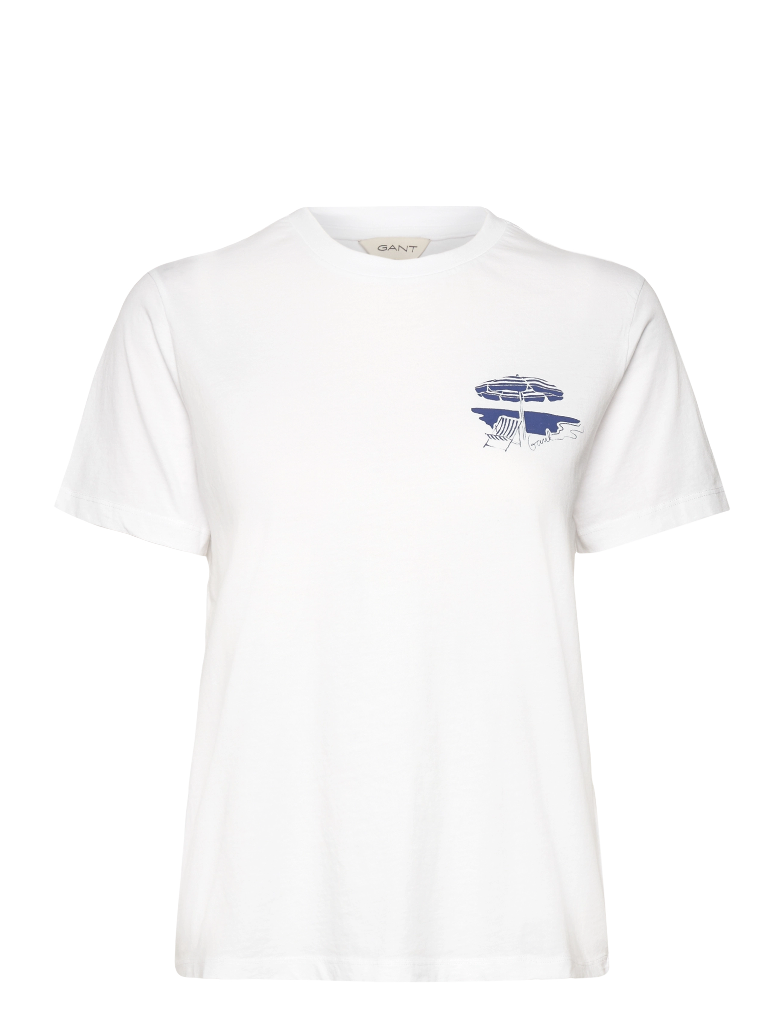 Gant REG GRAPHIC SS T-SHIRT - Kläder - WHITE / white