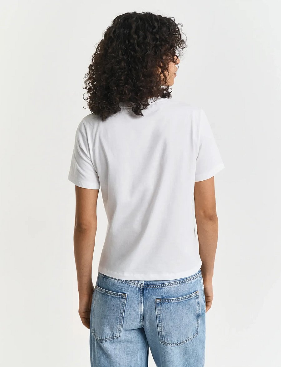 Gant - REG GRAPHIC SS T-SHIRT - t-särgid - white - 3