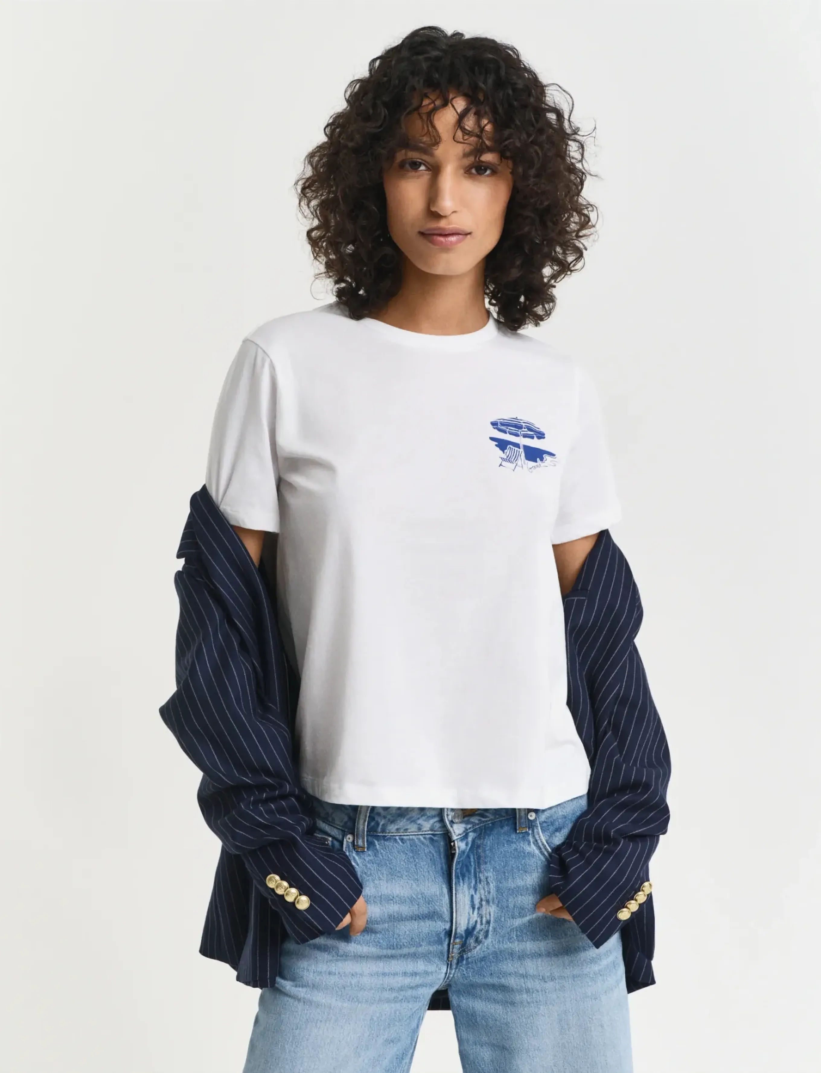 Gant - REG GRAPHIC SS T-SHIRT - t-shirts - white - 4