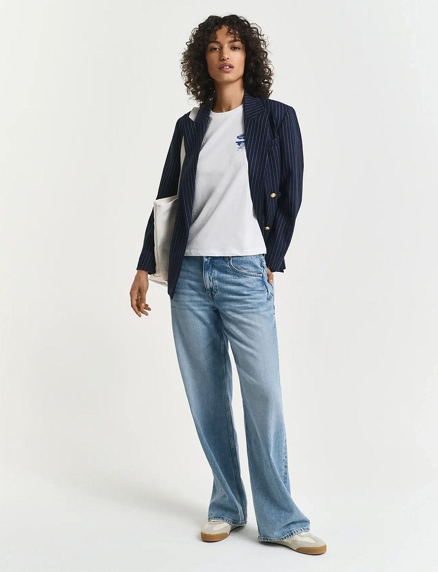Gant - REG GRAPHIC SS T-SHIRT - t-särgid - white - 5