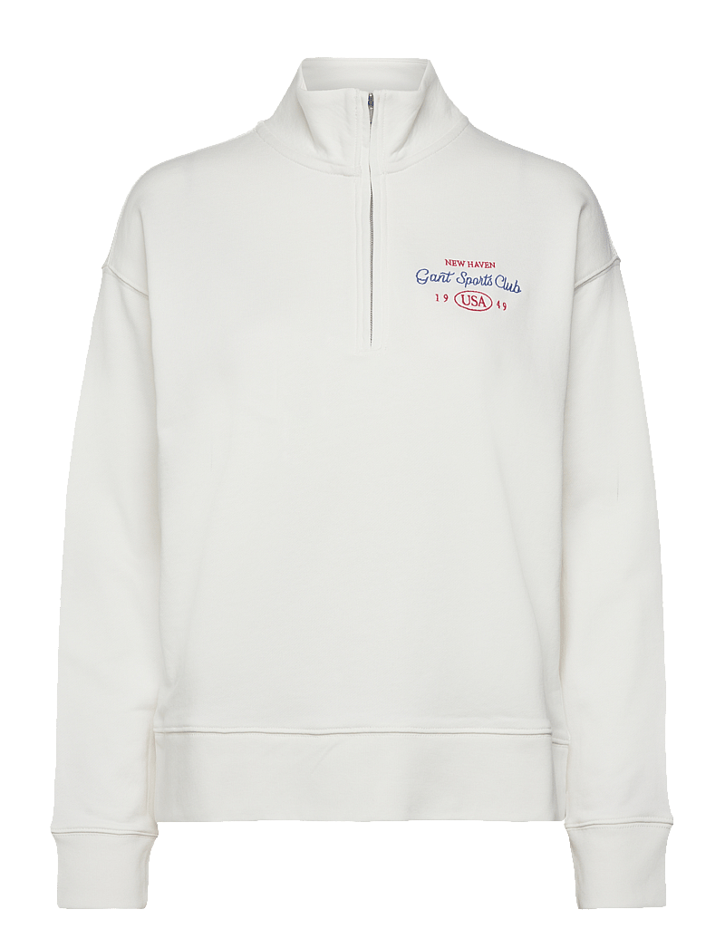 GANT - GRAPHIC HALF ZIP SWEAT - mode trends - eggshell - 1