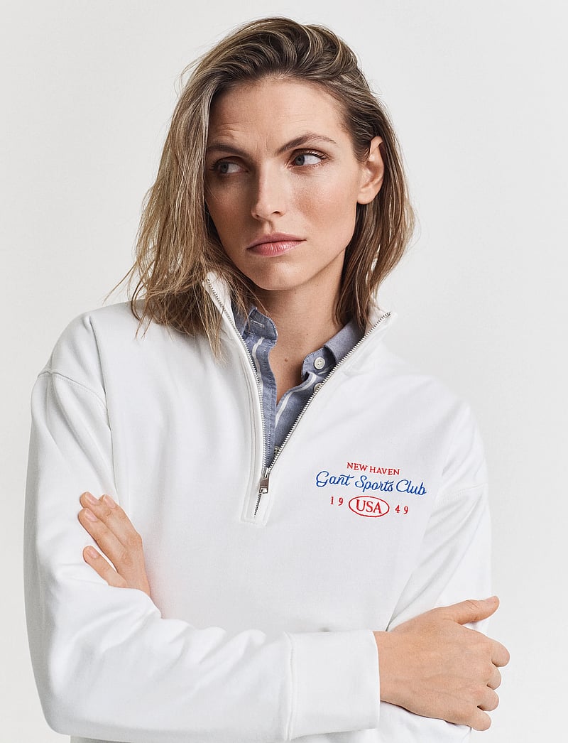 GANT - GRAPHIC HALF ZIP SWEAT - mode trends - eggshell - 4