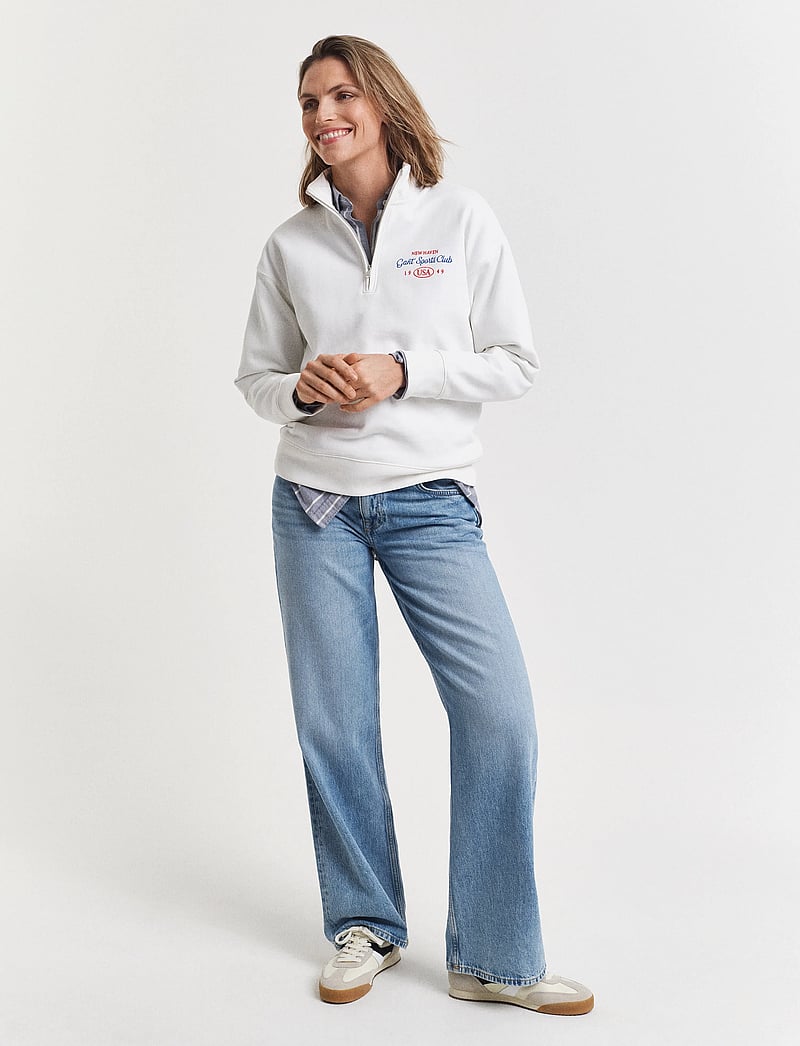 GANT - GRAPHIC HALF ZIP SWEAT - mode trends - eggshell - 5