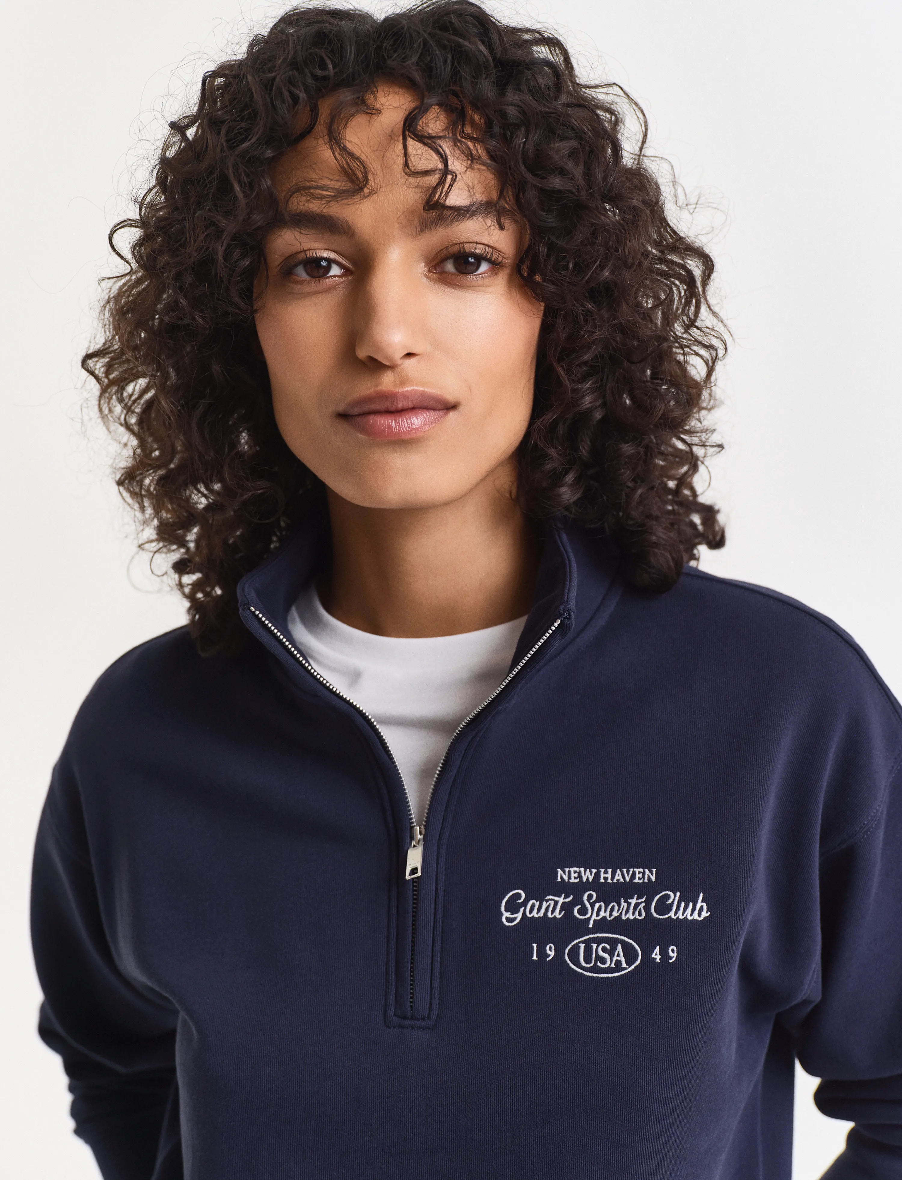 Gant - GRAPHIC HALF ZIP SWEAT - dressipluusid - evening blue - 4