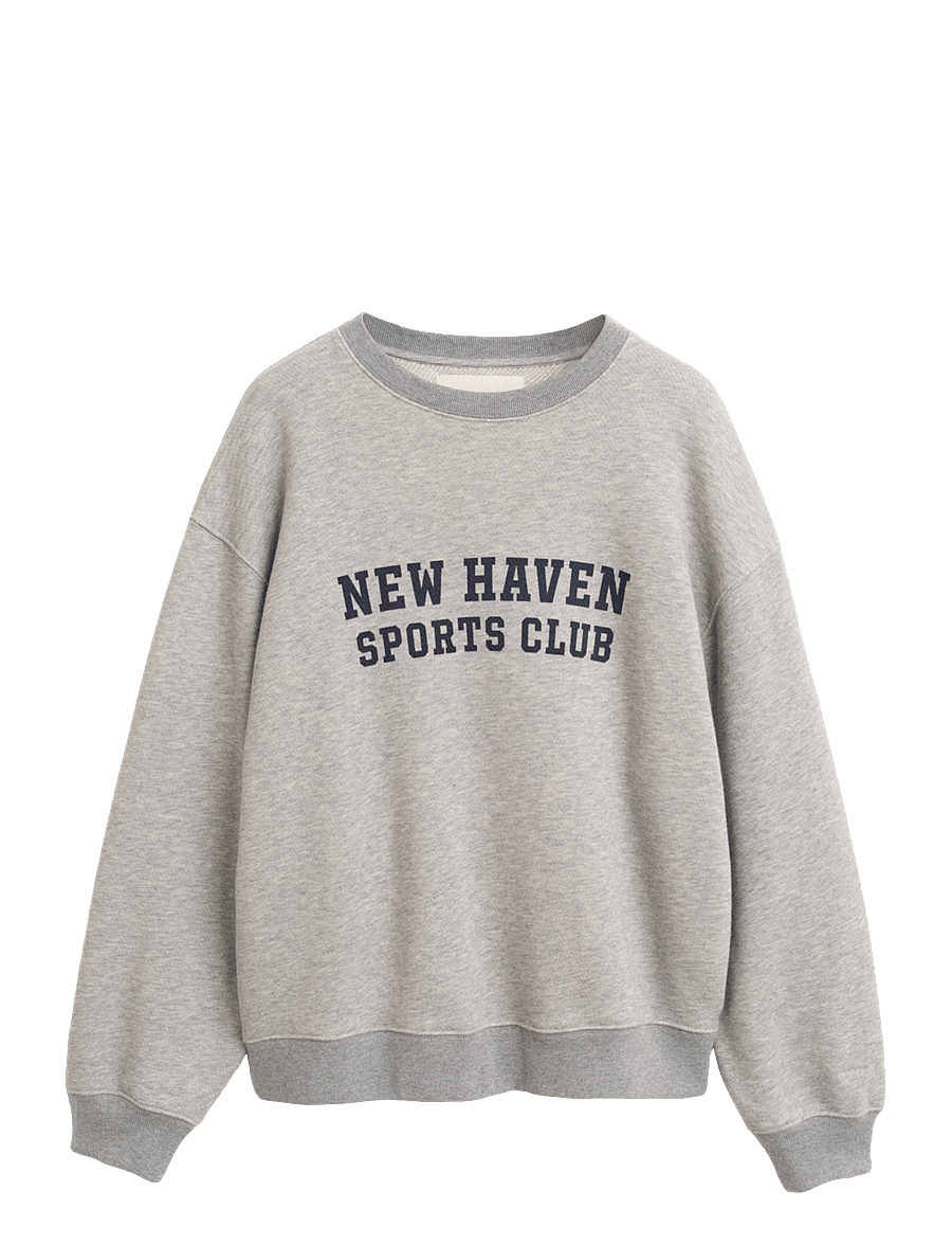 Gant - GRAPHIC C-NECK SWEAT - colleget - light grey melange - 1
