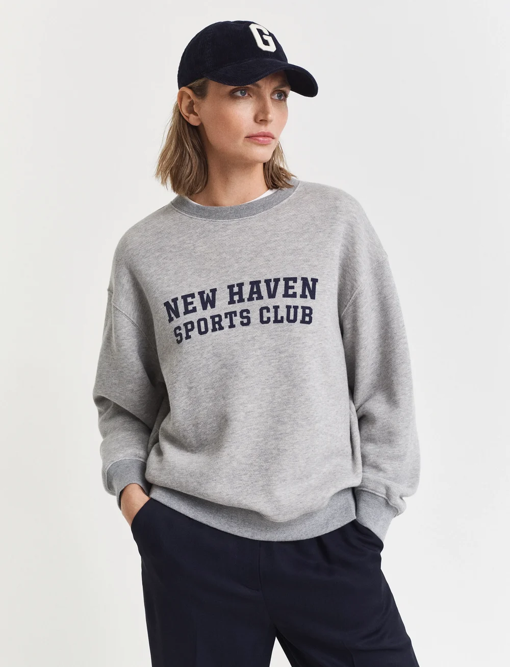 GANT - GRAPHIC C-NECK SWEAT - mode trends - light grey melange - 0