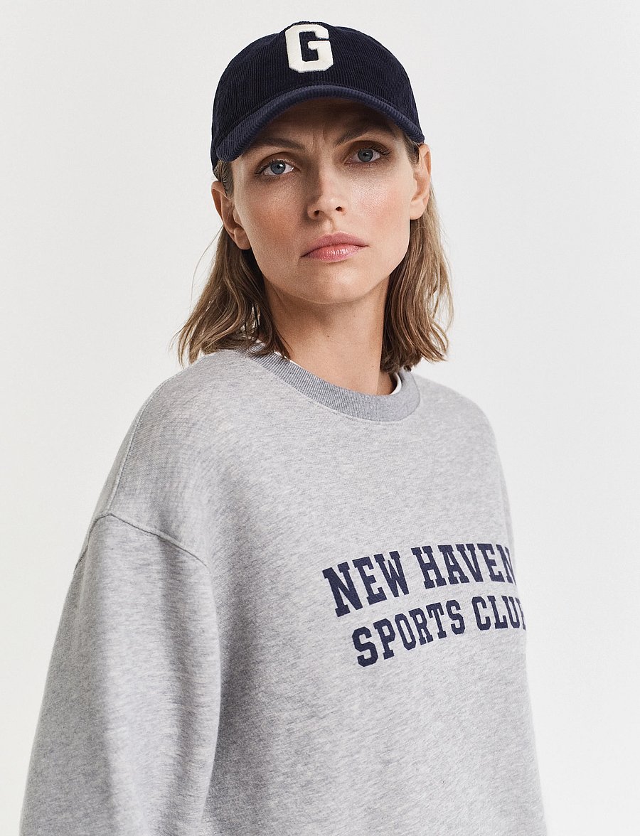 Gant - GRAPHIC C-NECK SWEAT - colleget - light grey melange - 3