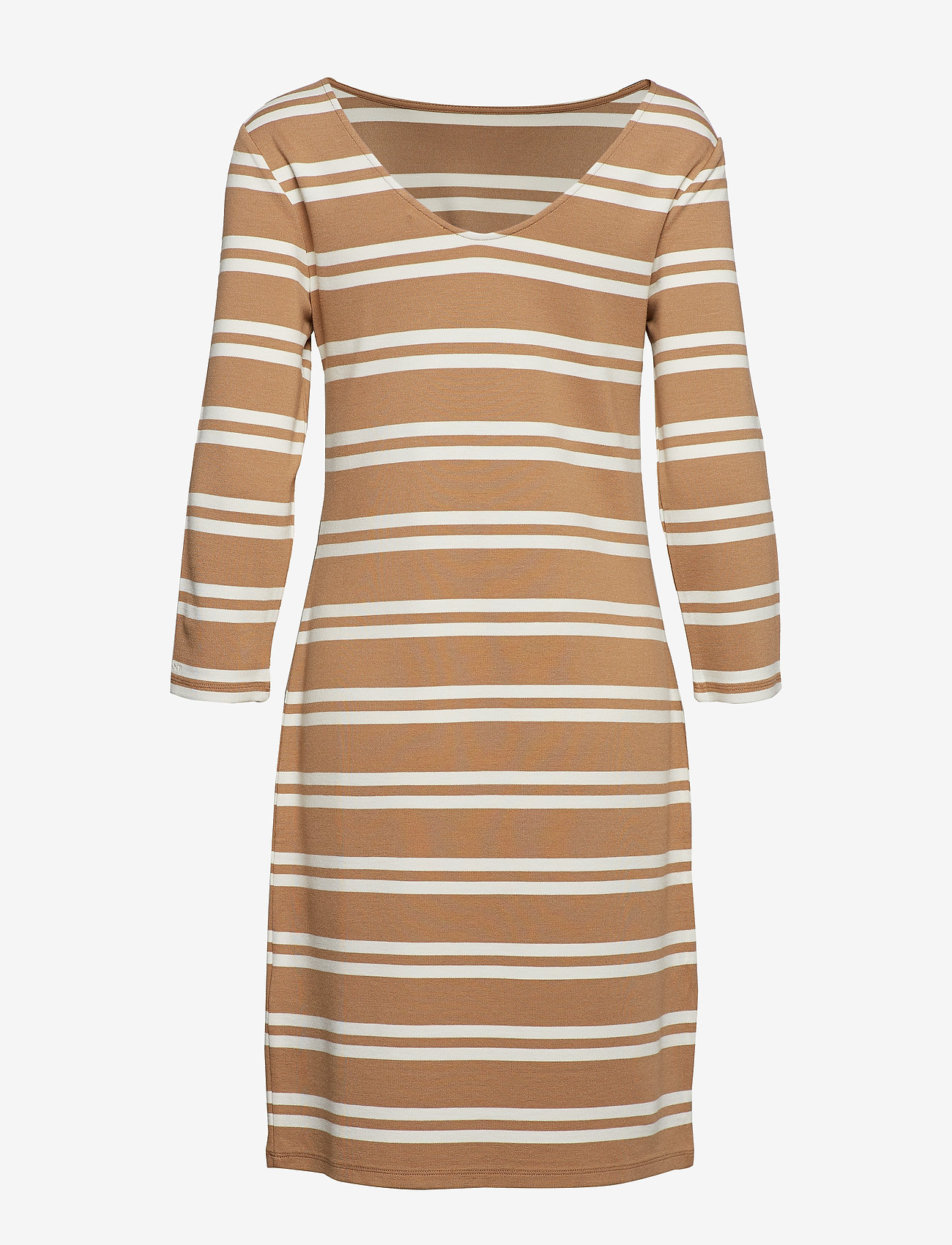 GANT - D1. STRIPED DRESS - warm khaki - 1