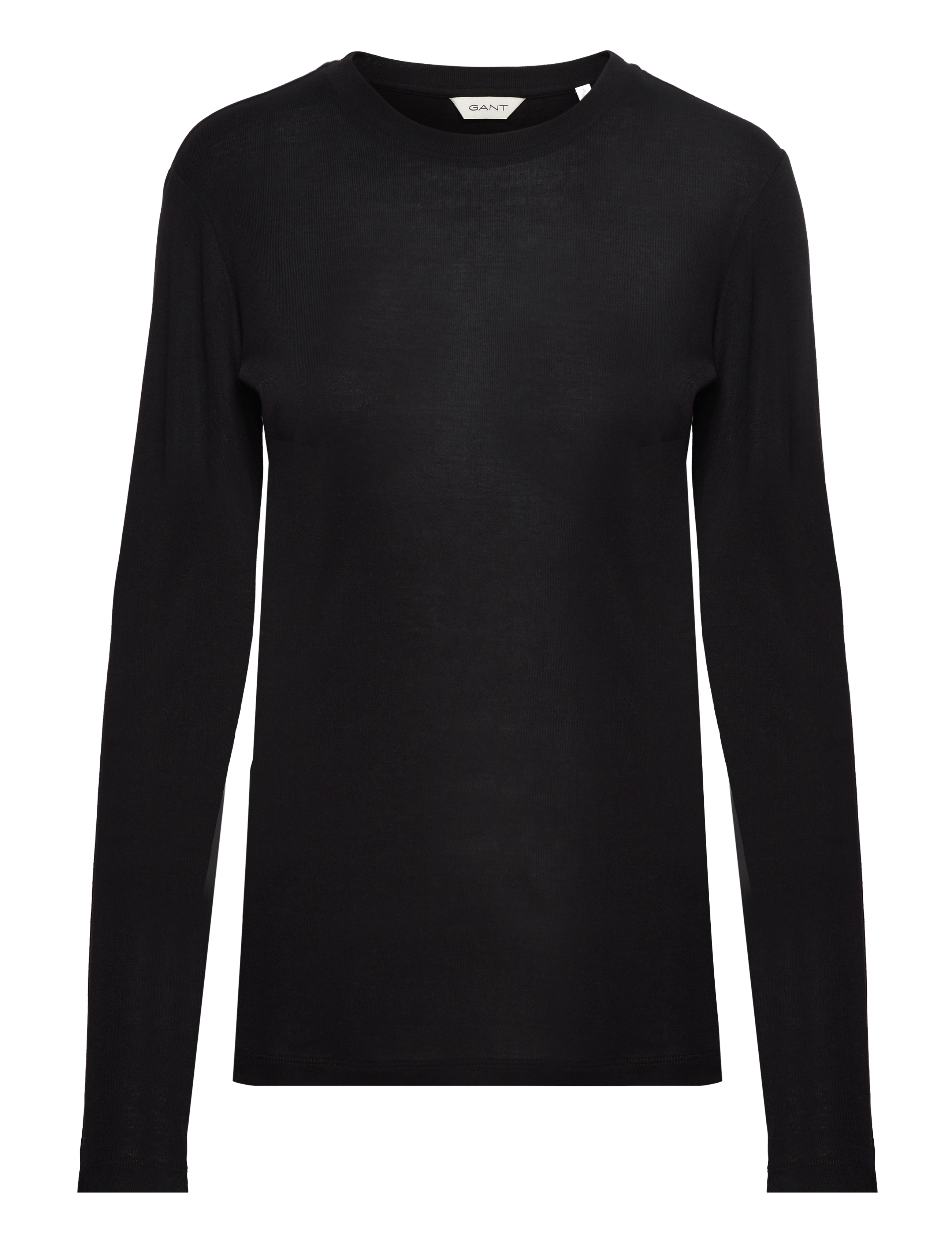 Gant Slim Lightweight Ls T-Shirt, L, T-shirts & Oberteile, Schwarz - Long-sleeved, Frauen