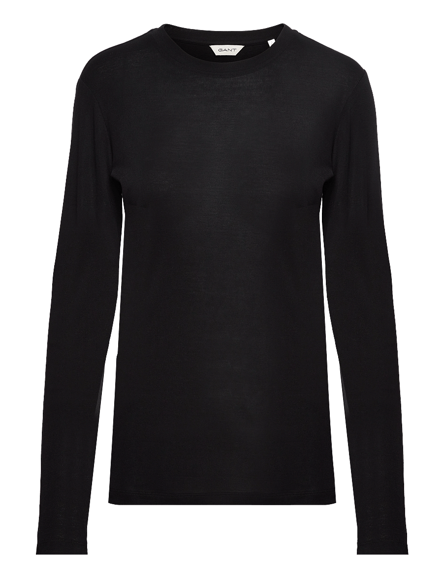 Gant - SLIM LIGHTWEIGHT LS T-SHIRT - pikkade varrukatega alussärgid - black - 0