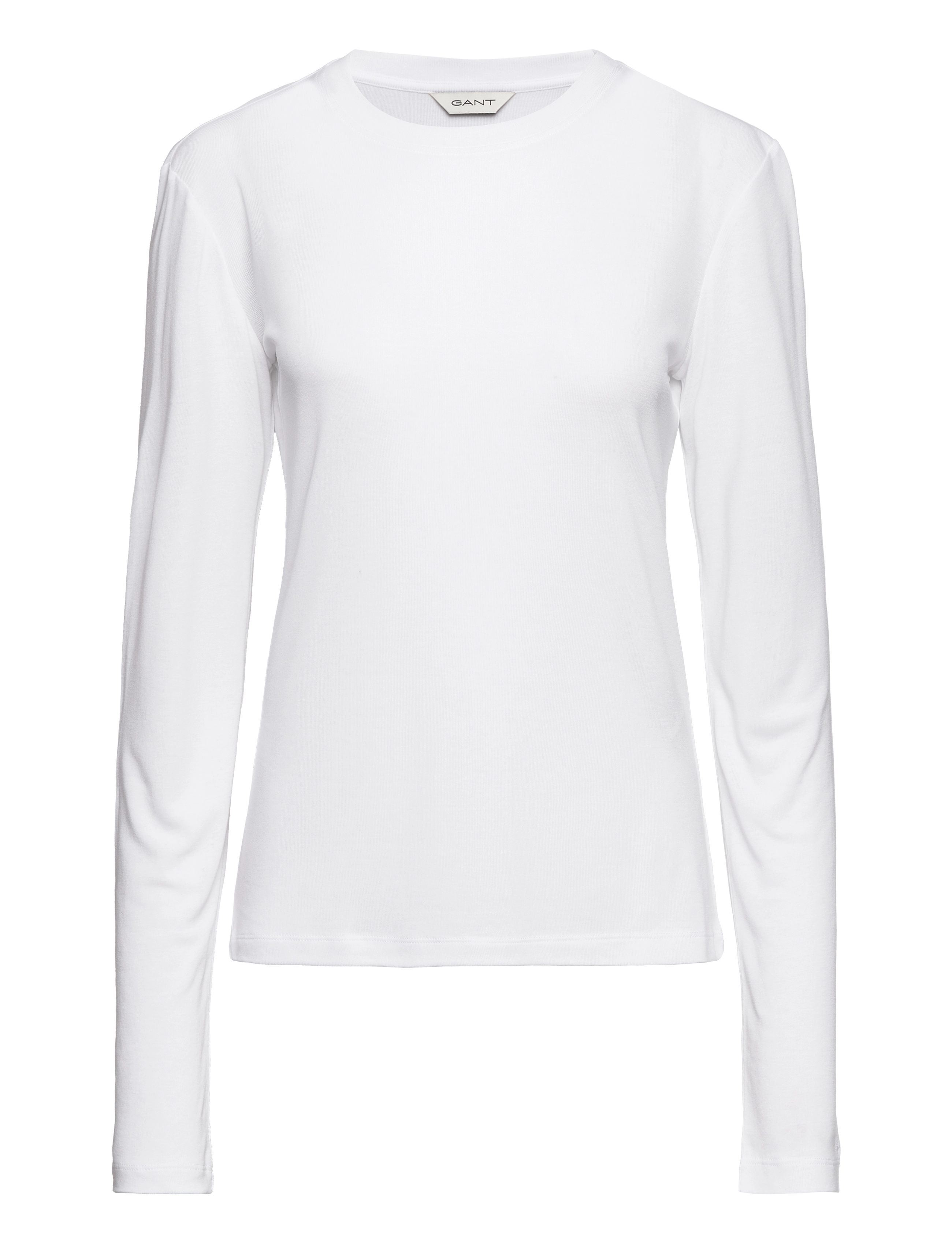 Gant SLIM LIGHTWEIGHT LS T-SHIRT - Tøj - WHITE / white