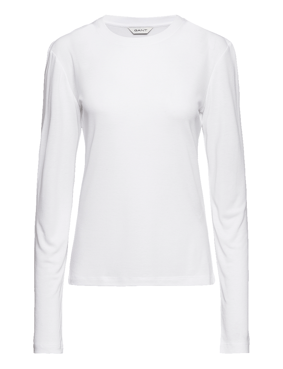 Gant - SLIM LIGHTWEIGHT LS T-SHIRT - langärmlige tops - white - 1
