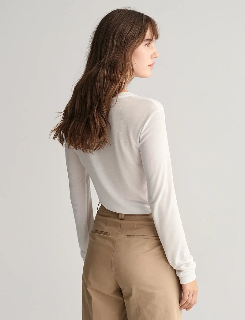 GANT - SLIM LIGHTWEIGHT LS T-SHIRT - langärmlige tops - white - 3