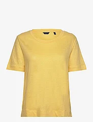 GANT - D2. LINEN SS T-SHIRT - marškinėliai - banana yellow - 0