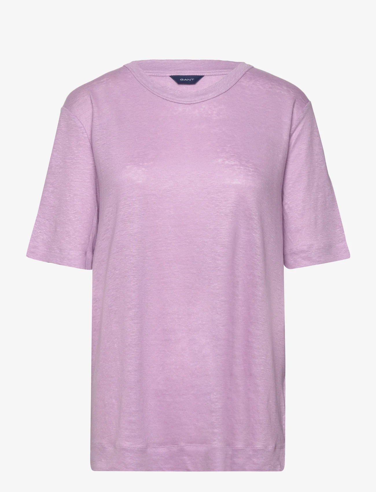 GANT - D2. LINEN SS T-SHIRT - t-shirts - crocus purple - 0