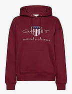 REL ARCHIVE SHIELD HOODIE - PLUMPED RED