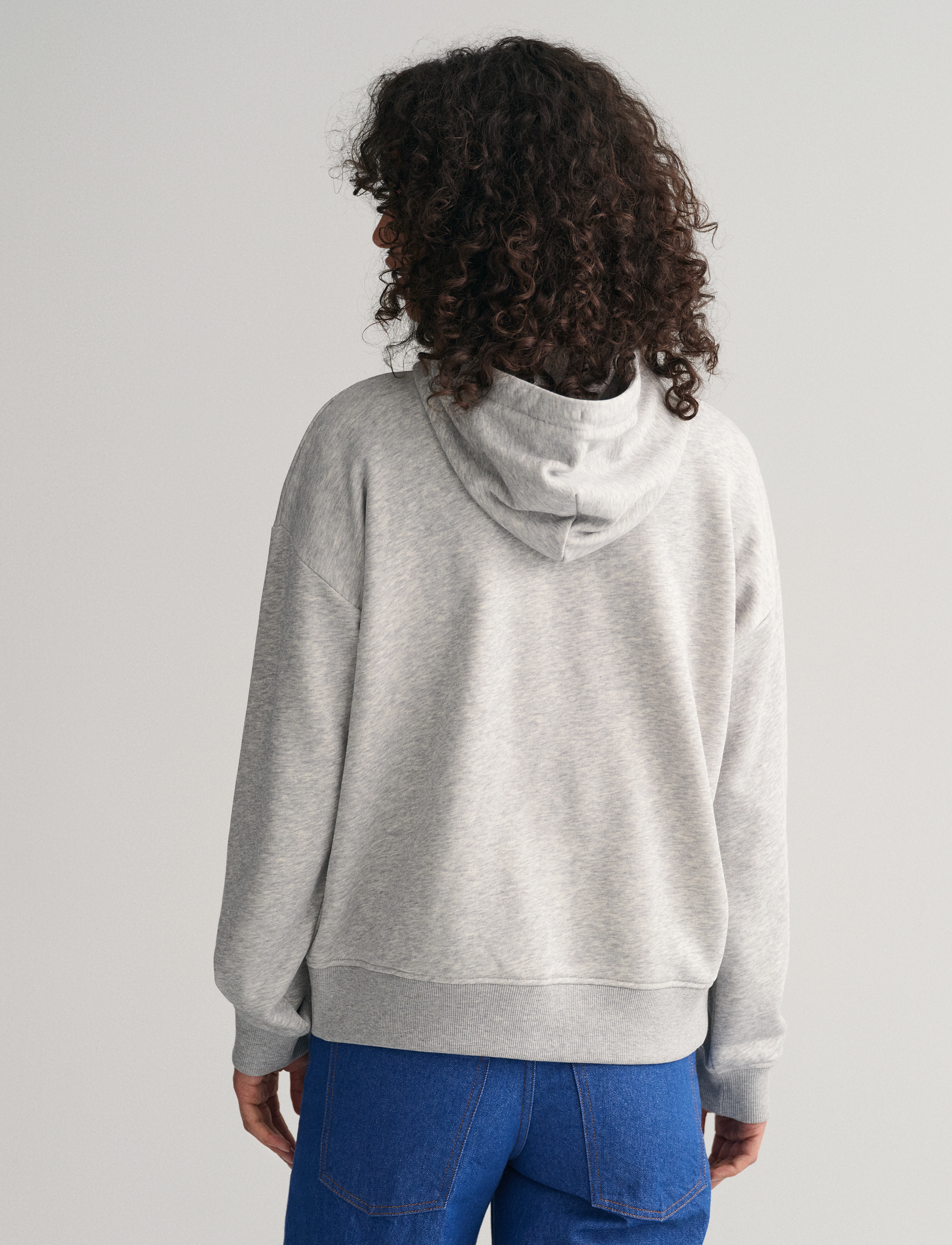 GANT - REL SHIELD ZIP HOODIE - light grey melange - 3