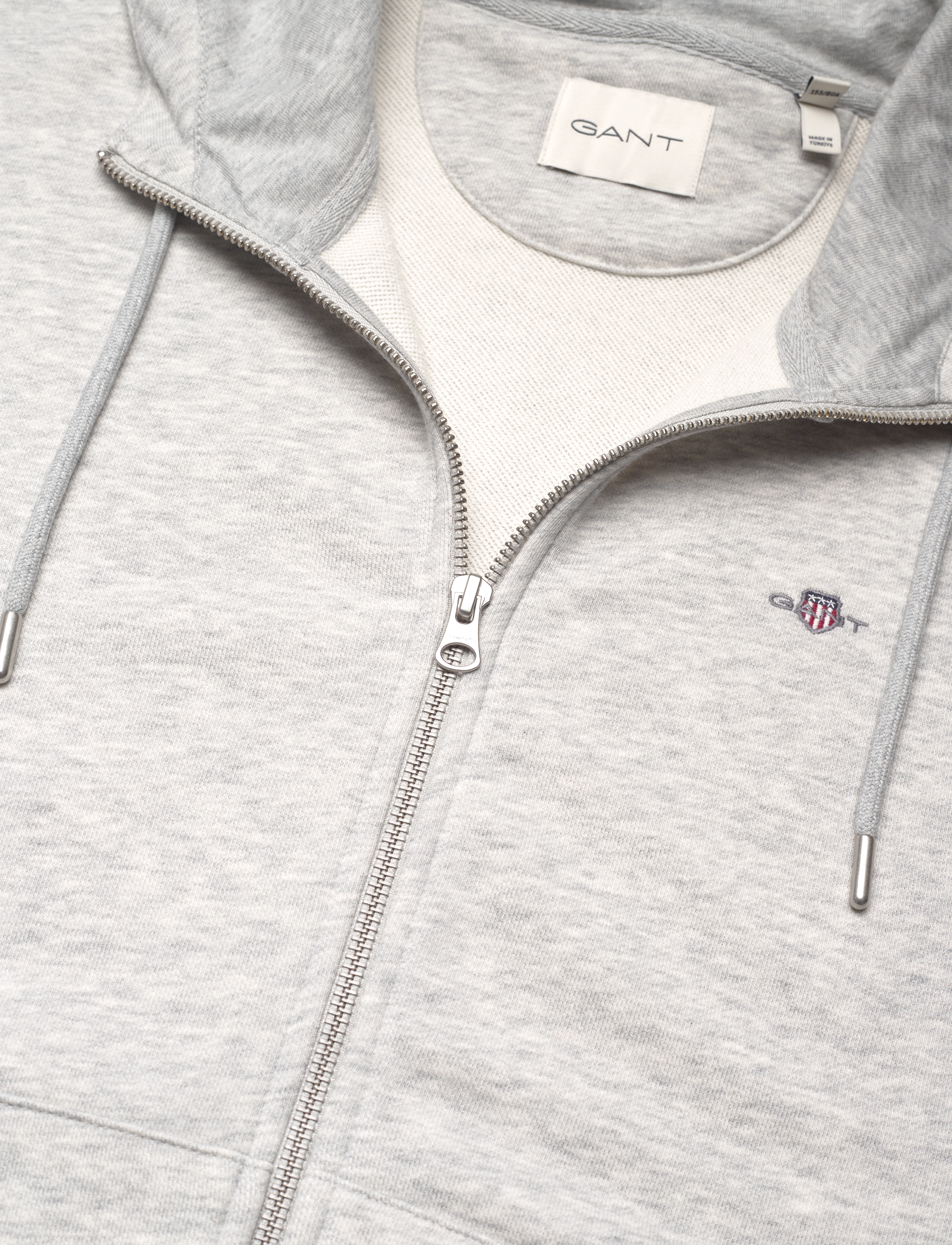 GANT - REL SHIELD ZIP HOODIE - light grey melange - 5